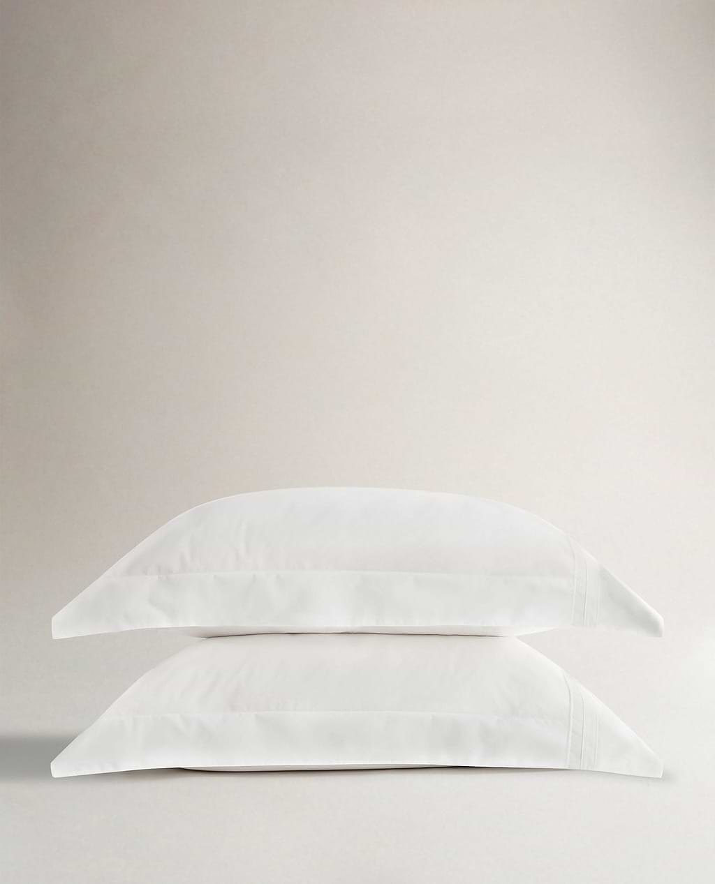 Crisp & Cool Organic Cotton Oxford Pillowcases - White Tailored Border