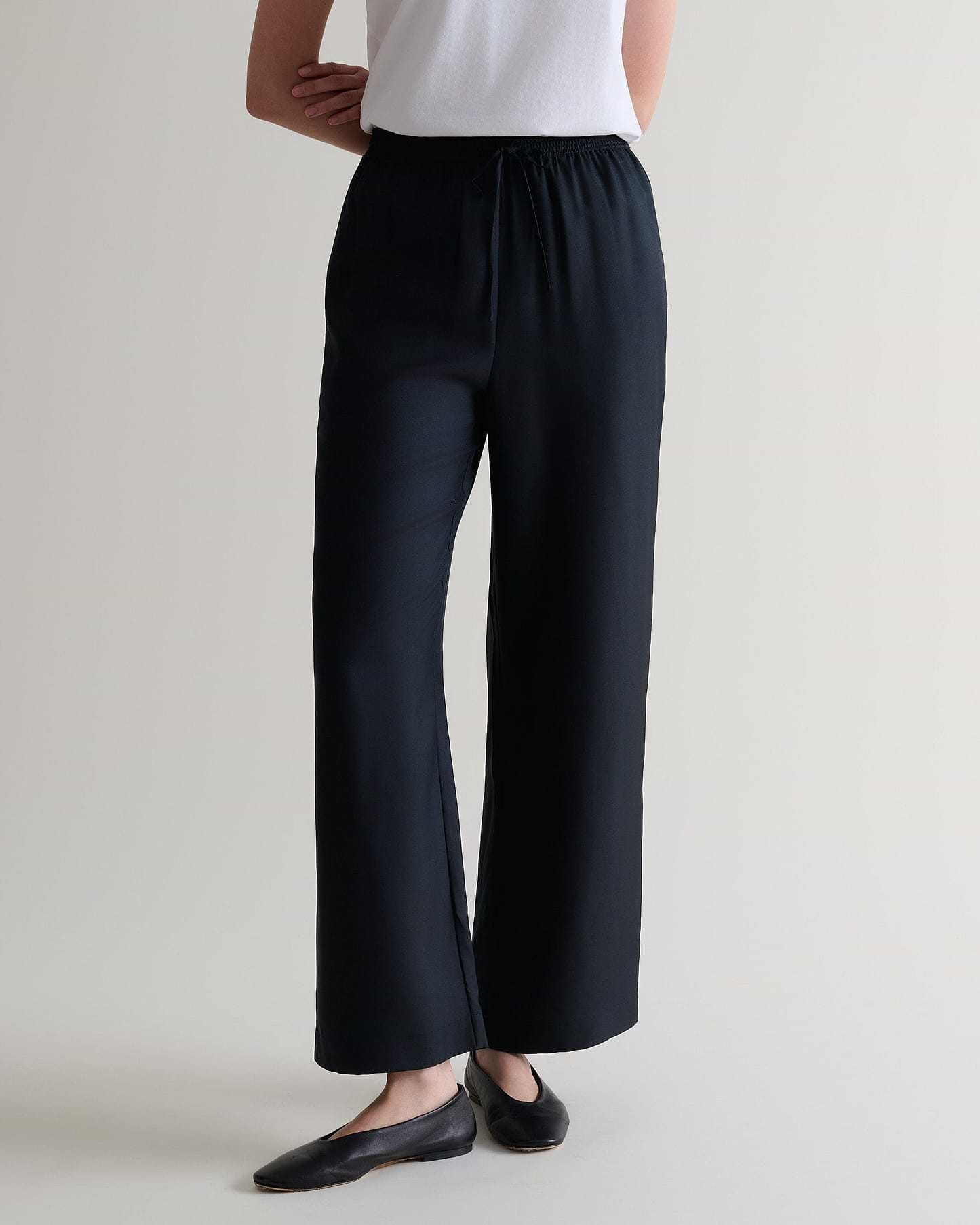 Women's Easy-Silk Wide-Leg Trouser - Black