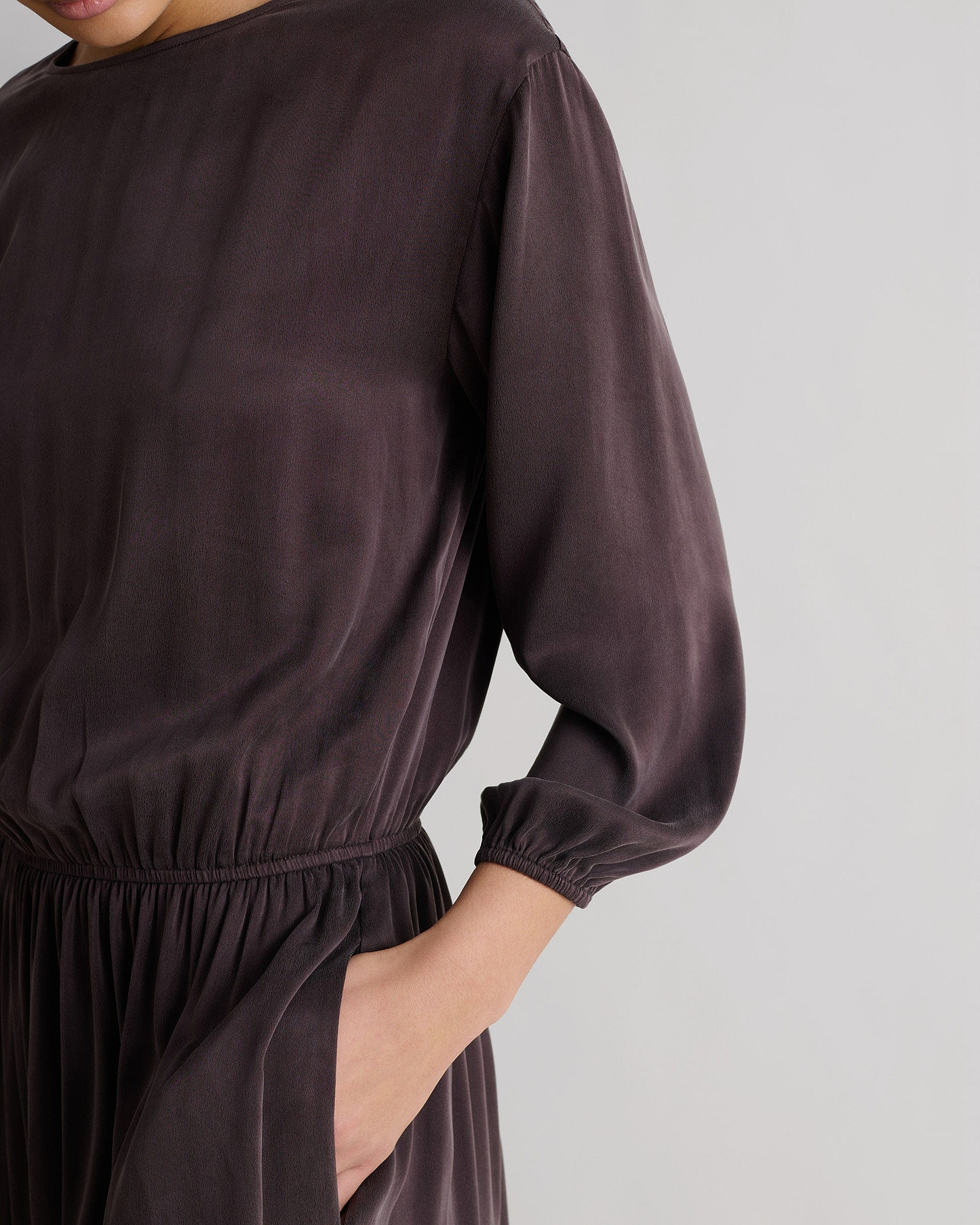 Women's Gathered Waist Easy-Silk Dress
