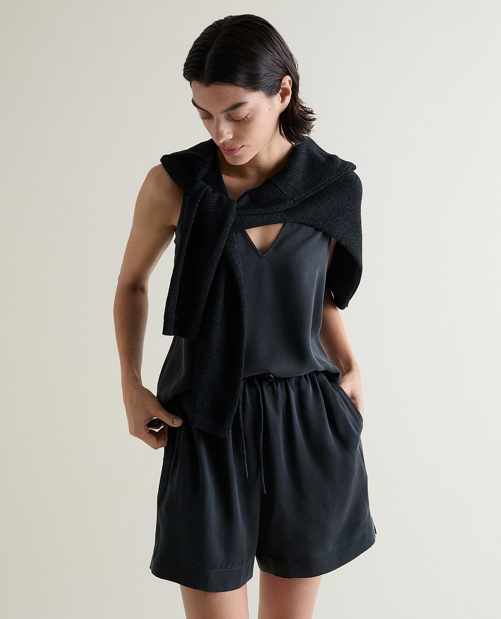 Women's Easy-Silk Relaxed Shorts - Black