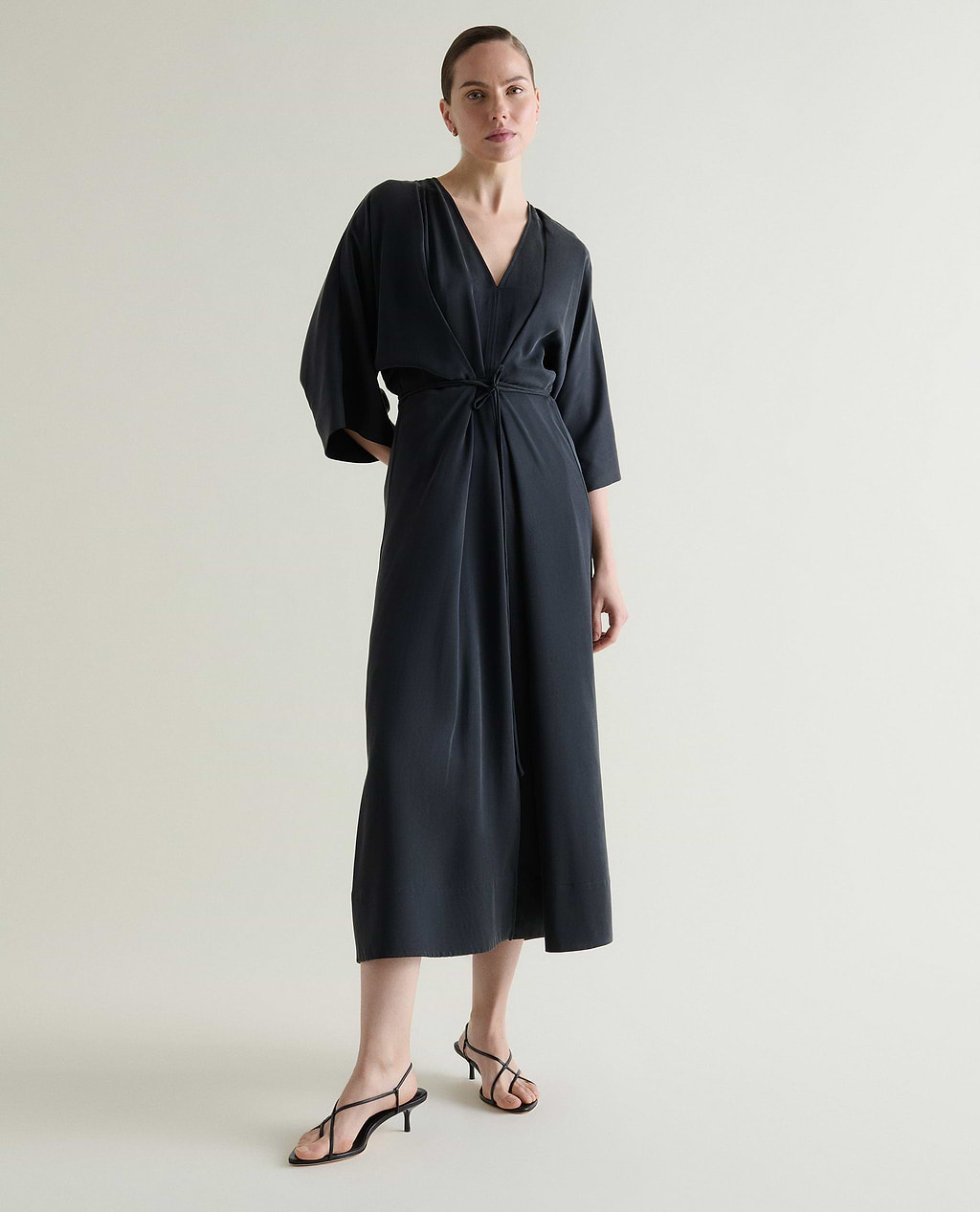 Women's Easy-Silk Robe Dress - Black