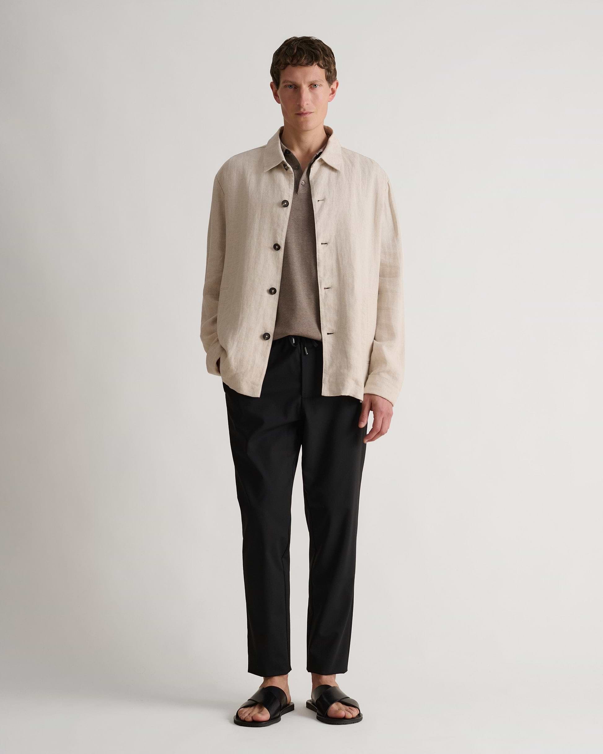 Men's European Flaxª Linen Relaxed Suit Jacket - Natural