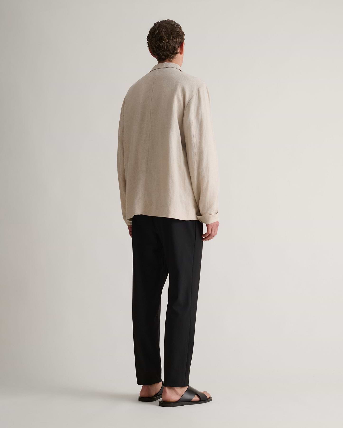 Men's European Flaxª Linen Relaxed Suit Jacket - Natural