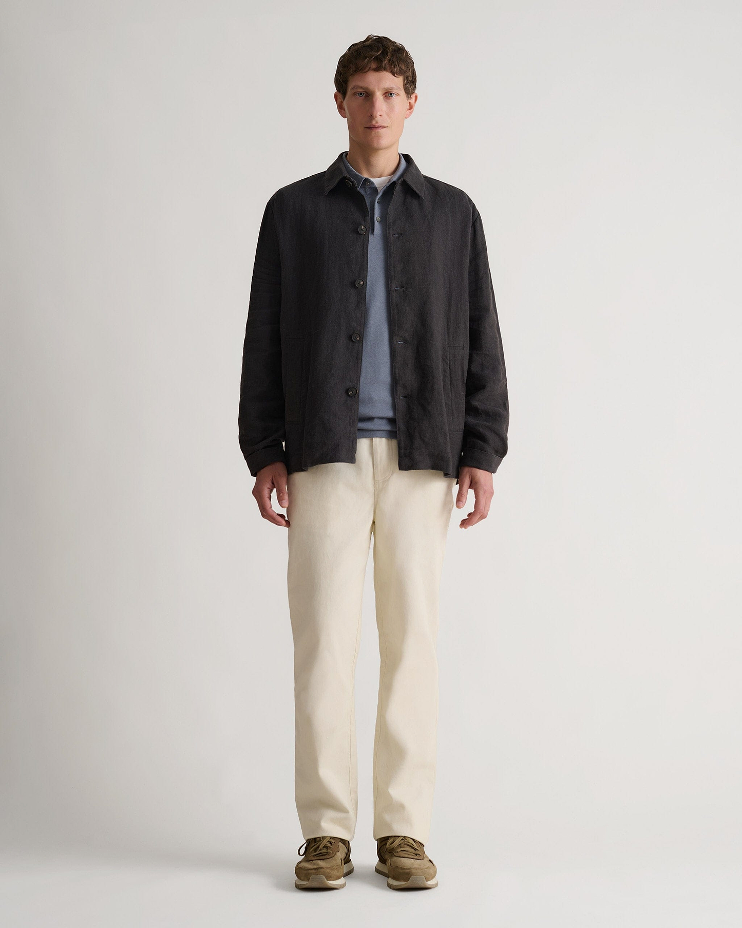 Men's European Flaxª Linen Relaxed Suit Jacket - Smoke