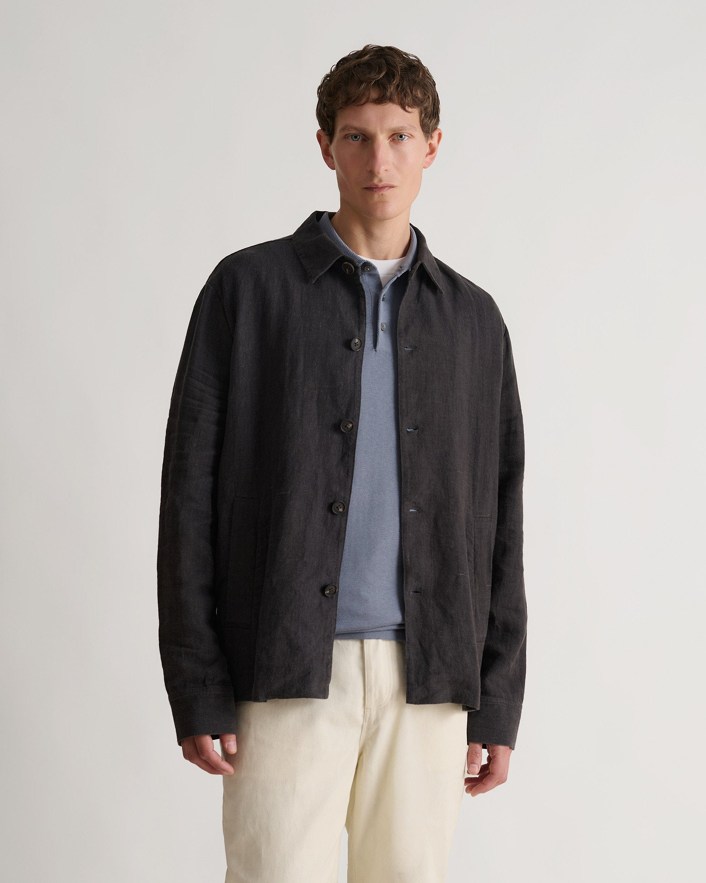 Men's European Flaxª Linen Relaxed Suit Jacket - Smoke