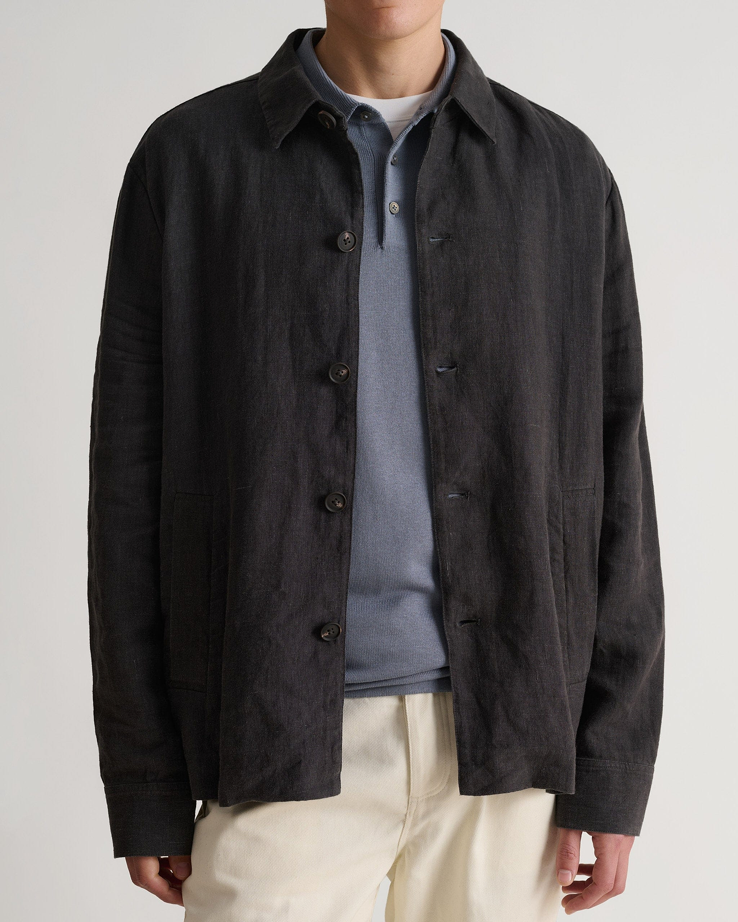 Men's European Flaxª Linen Relaxed Suit Jacket - Smoke