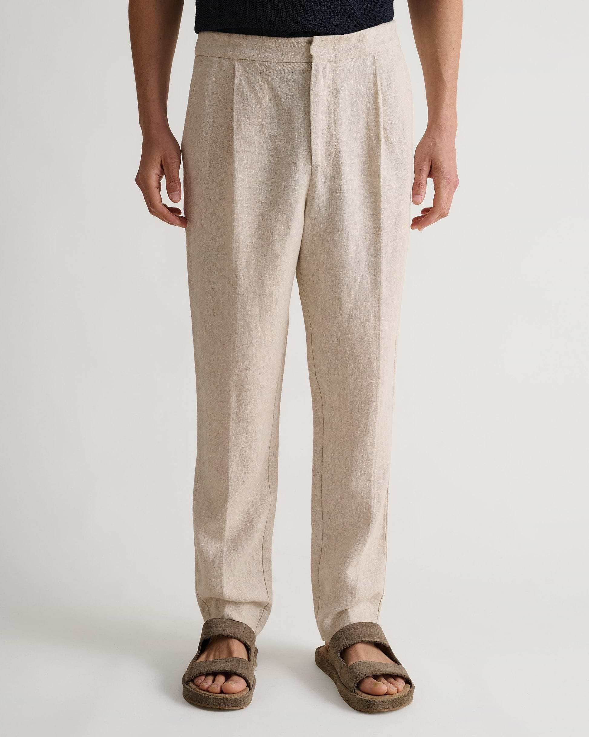 Men's European Flaxª Linen Suit Trousers - Natural