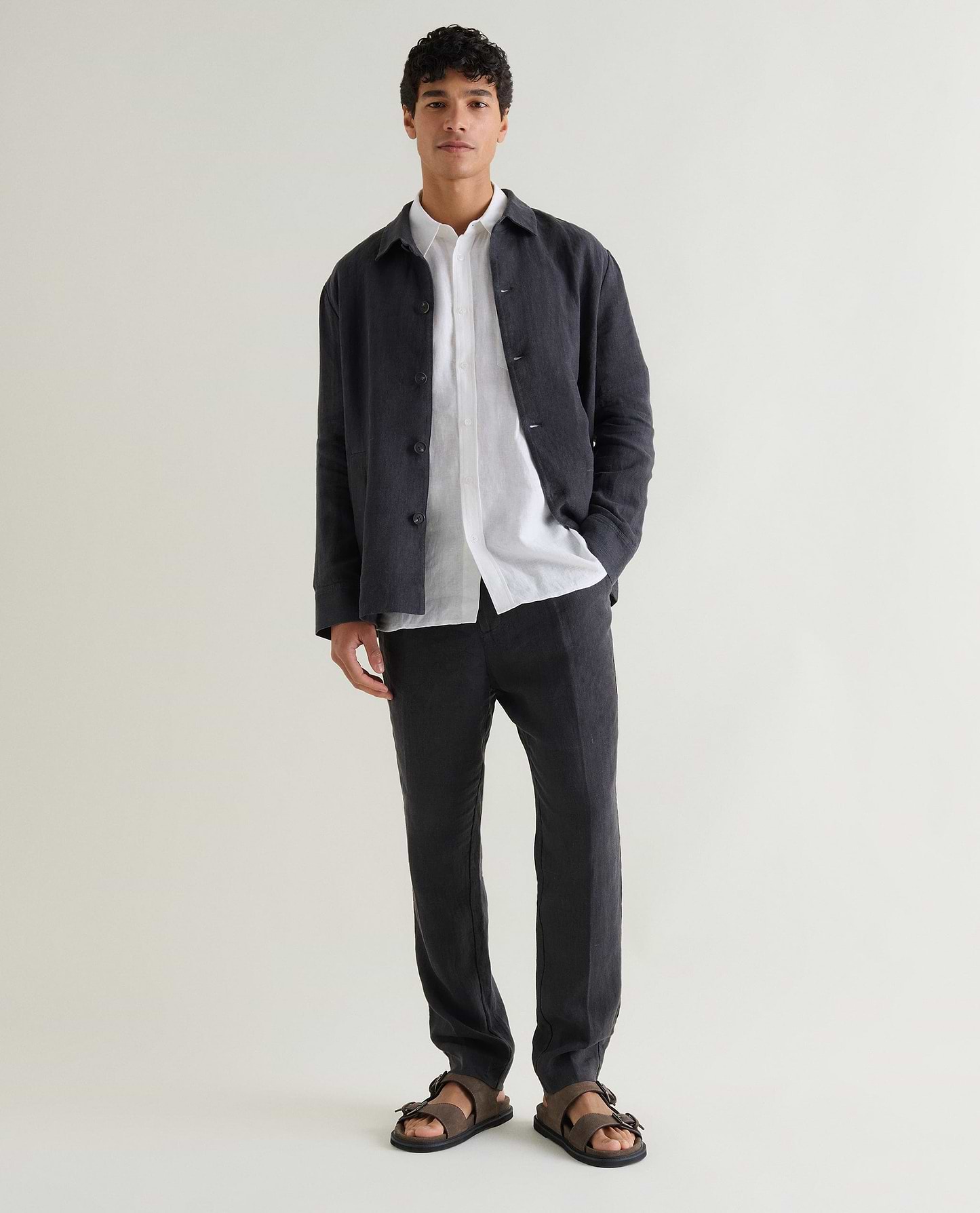 Men's European Flaxª Linen Suit Trousers - Smoke