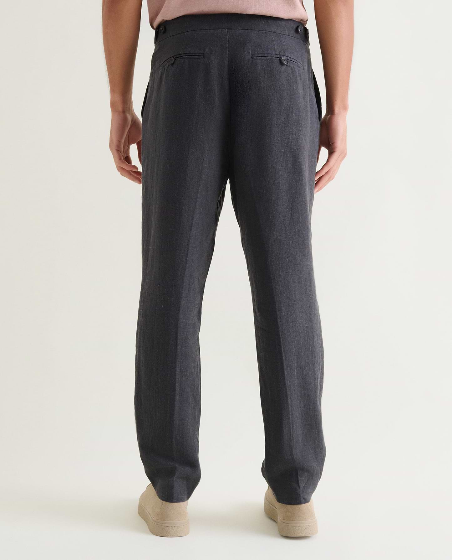 Men's European Flaxª Linen Suit Trousers - Smoke