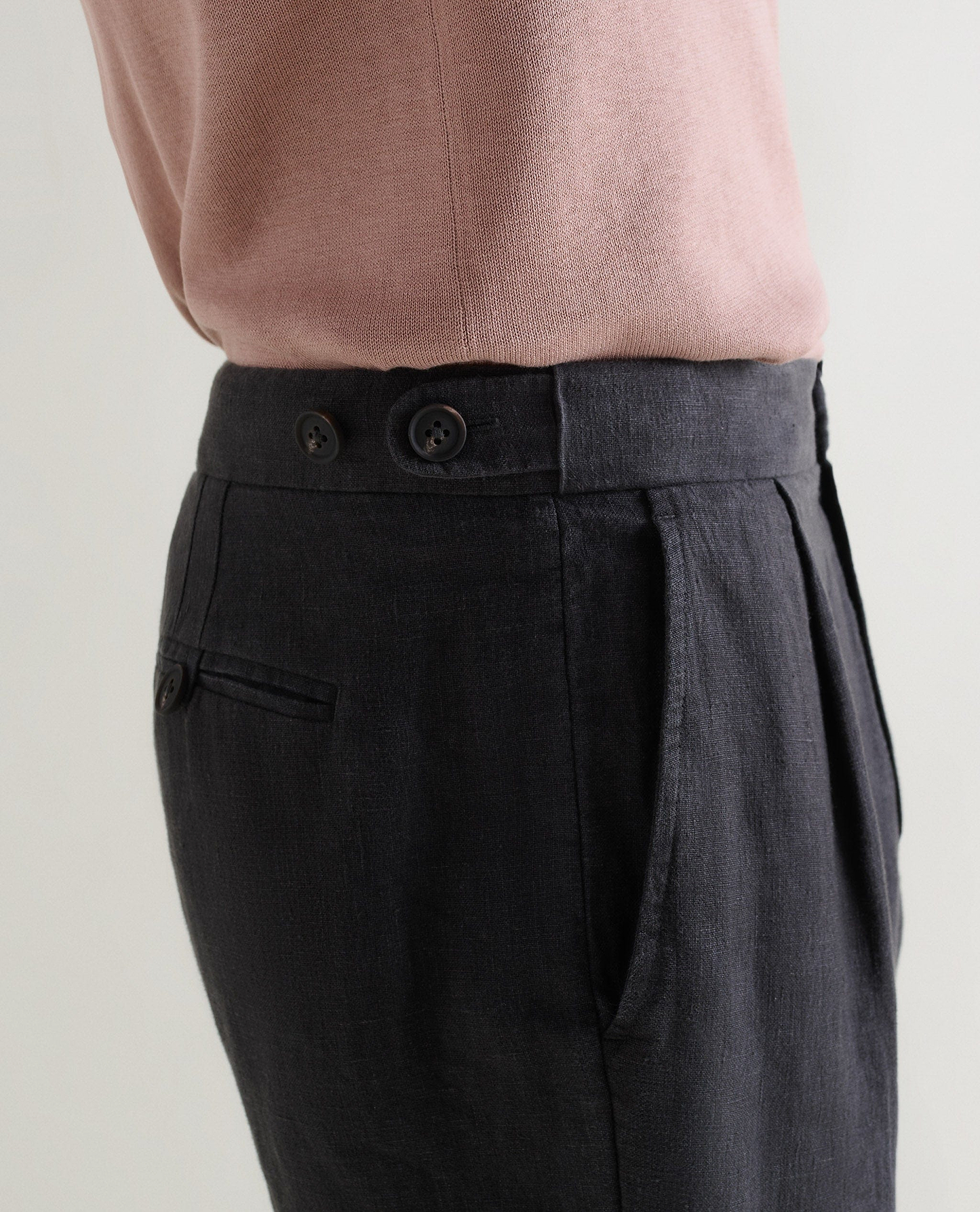 Men's European Flaxª Linen Suit Trousers - Smoke