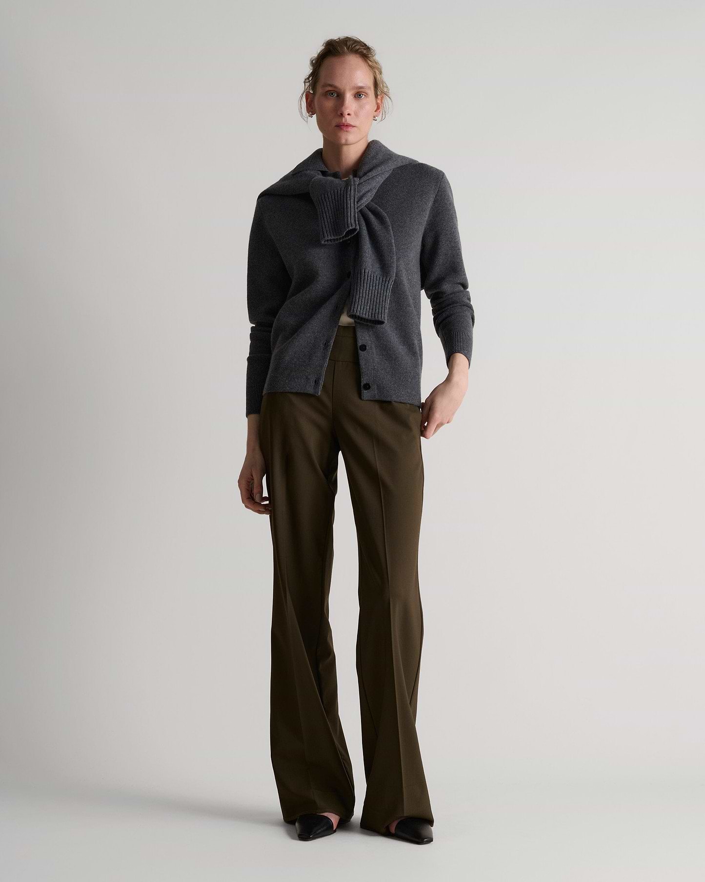 Women's Finest Cashmere Knit Jacket - Graphite
