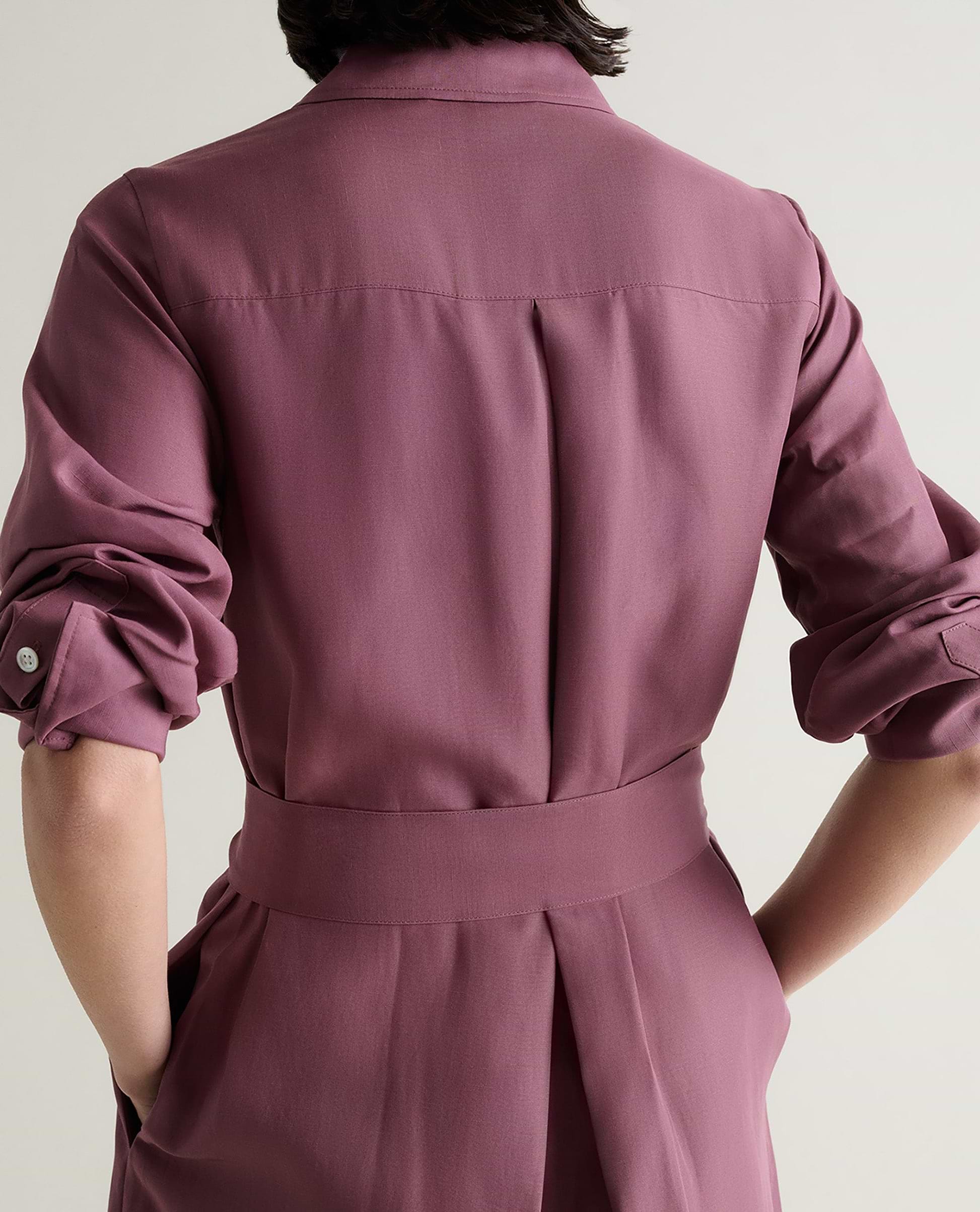 Women's Future-Linen Shirt Dress - Smoky Lilac