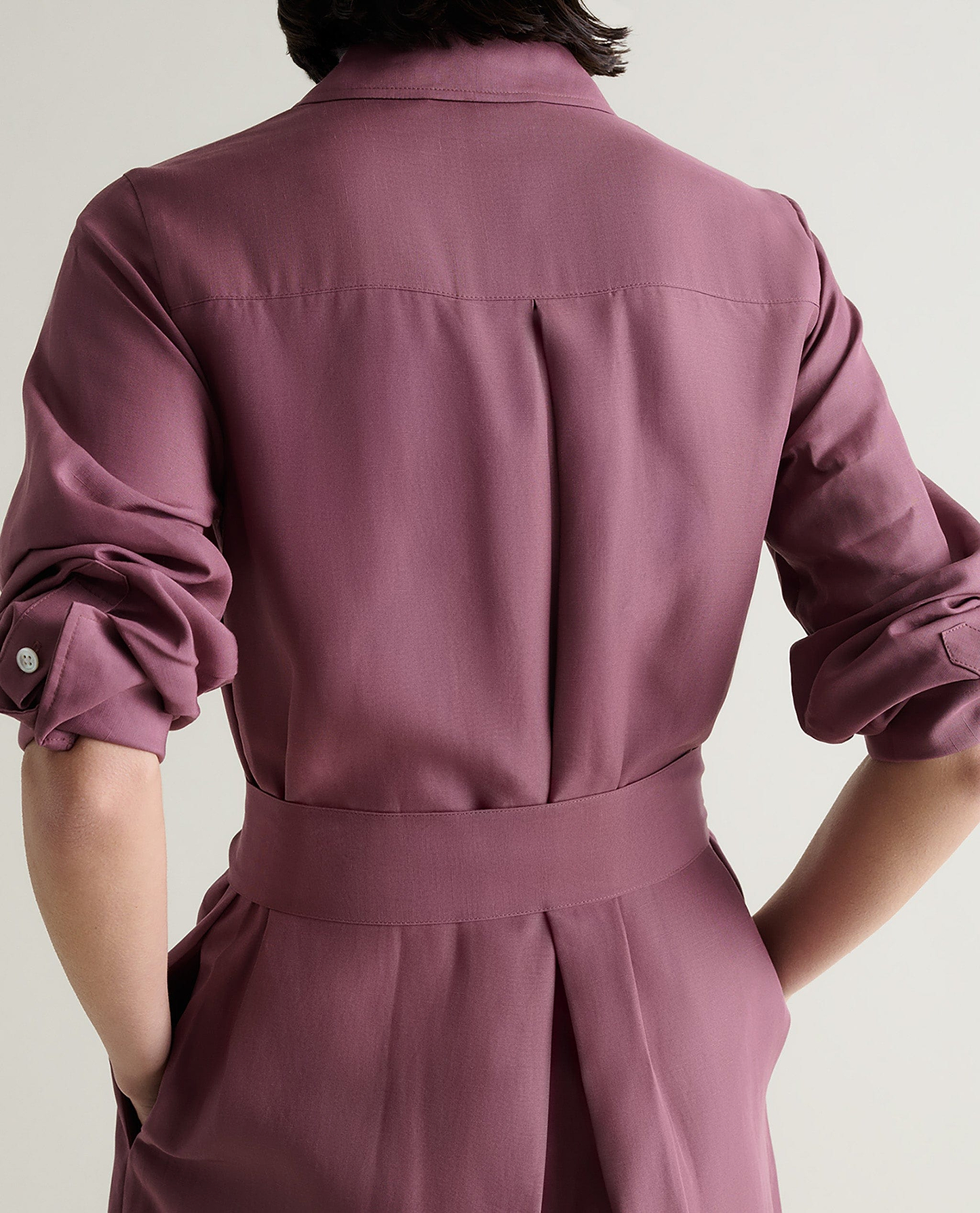 Women's Future-Linen Shirt Dress - Smoky Lilac