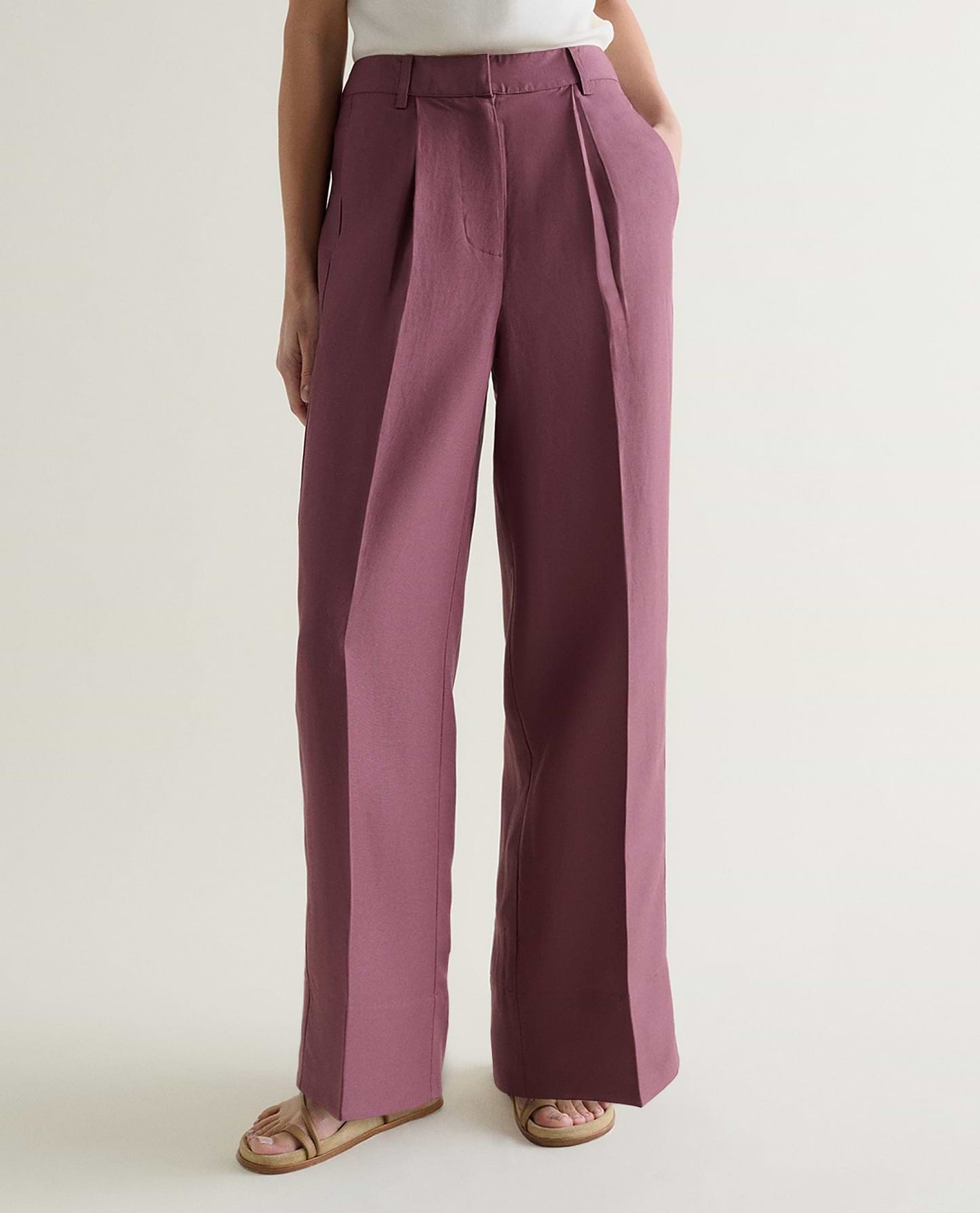 Women's Future-Linen Wide-Leg Trouser - Smoky Lilac