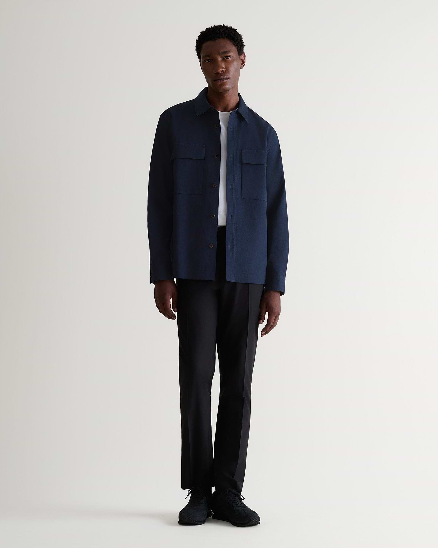 Men's Heavy-Weight Cotton Overshirt - Navy
