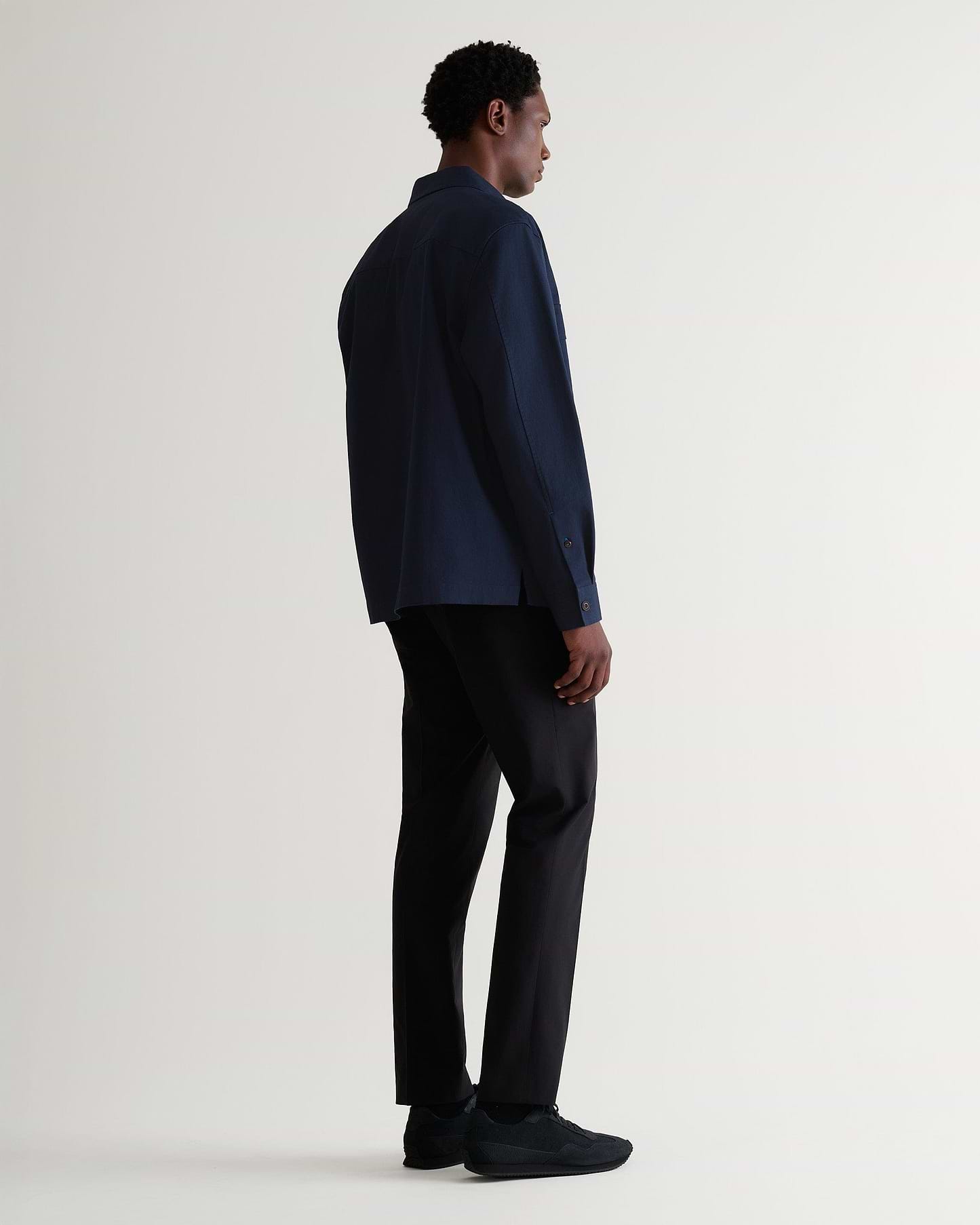 Men's Heavy-Weight Cotton Overshirt - Navy