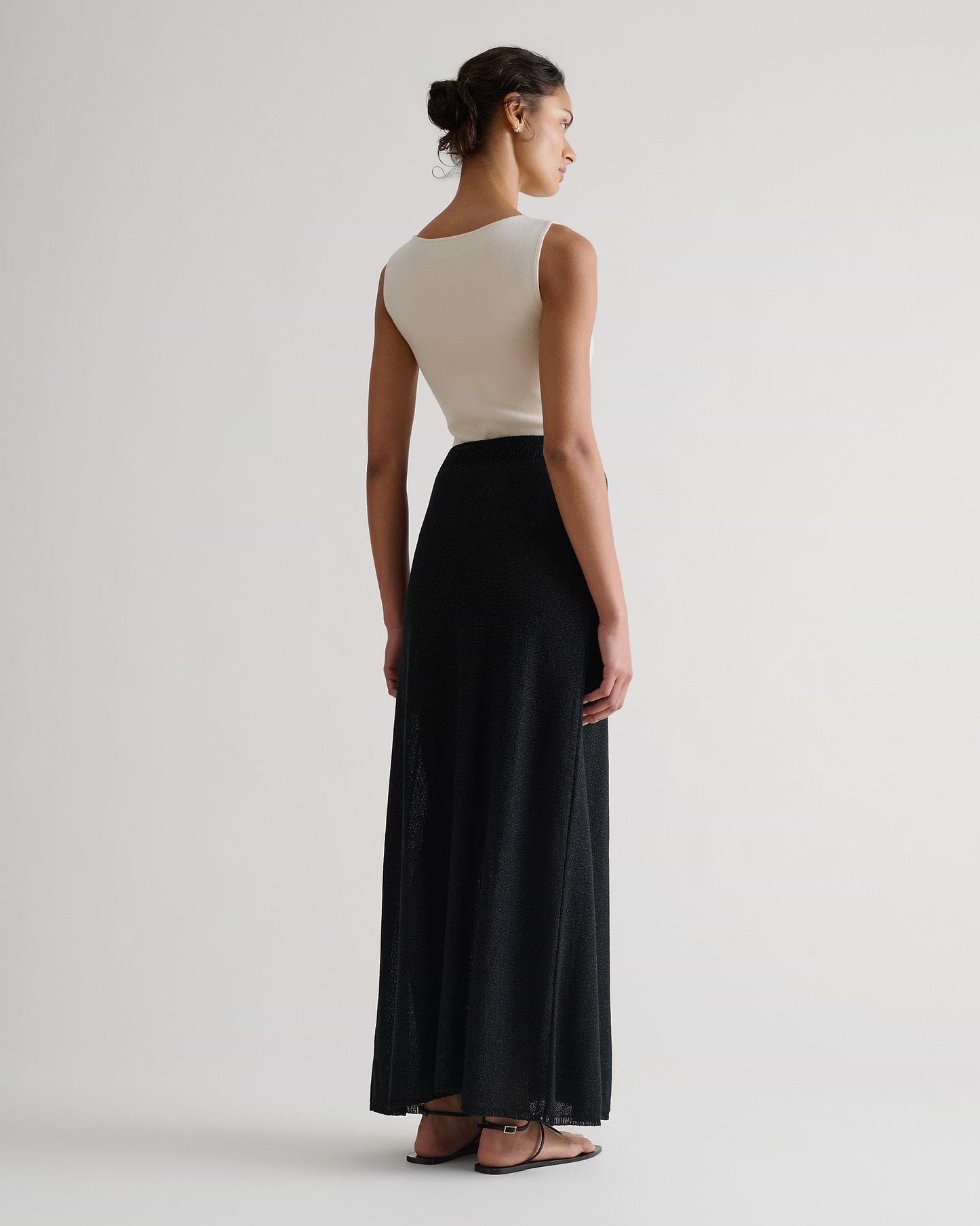 Women's Paper Yarn Knit Skirt - Black
