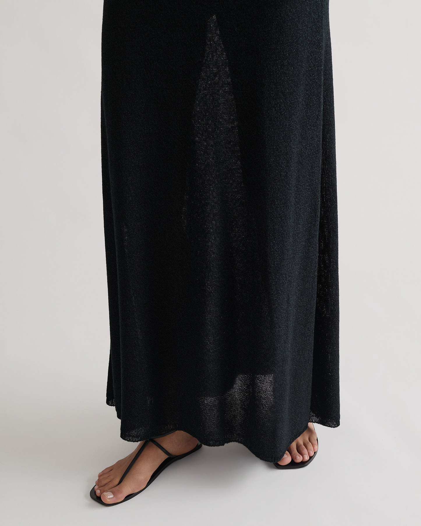 Women's Paper Yarn Knit Skirt - Black