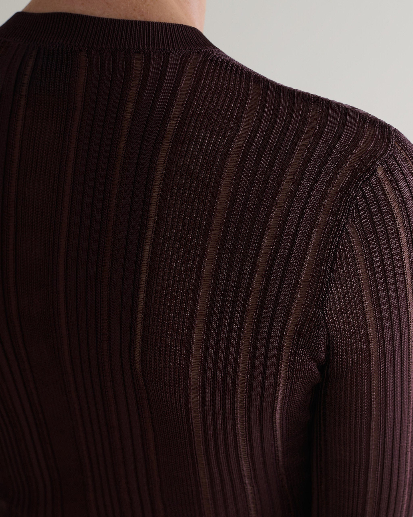 Women's Ladder Ribbed Henley Top - Chocolate