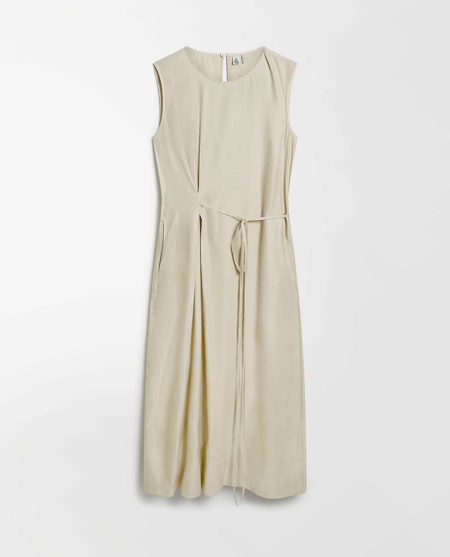 Women's Linen Side Tie Dress - Parchment