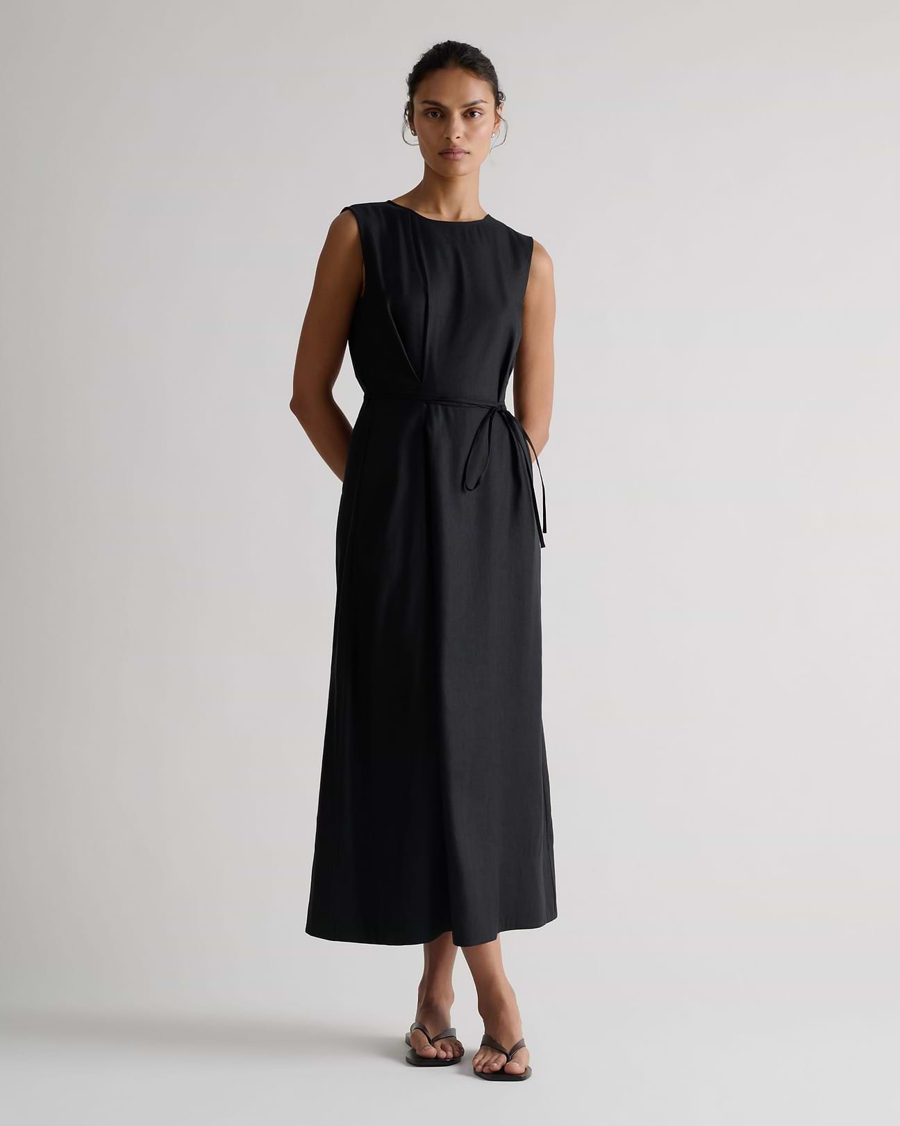 Clean neckline - no fussy detailing, just a flattering line that works with everything.