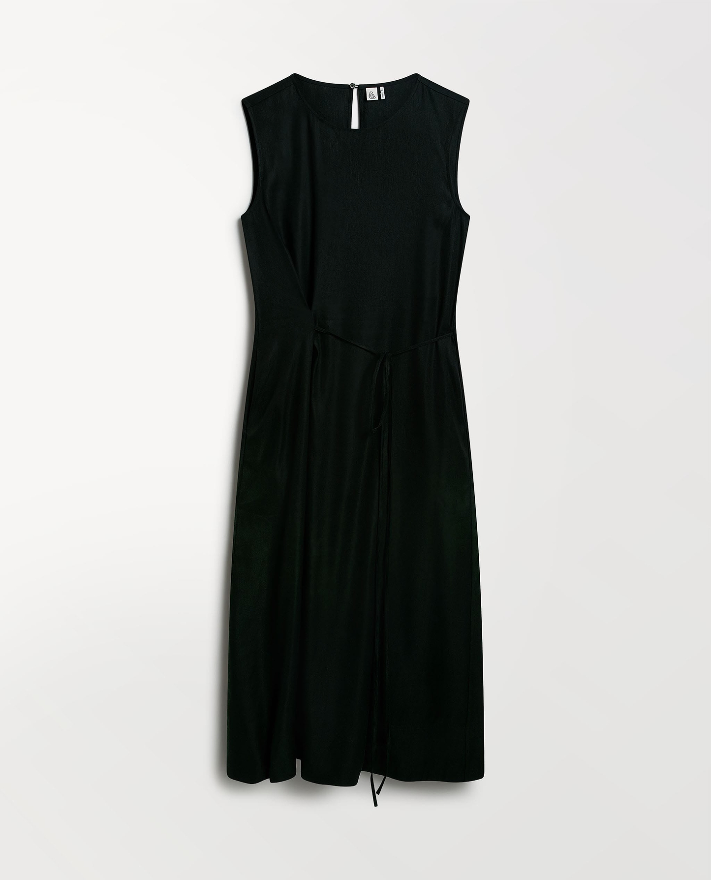 Women's Linen Side Tie Dress - Black