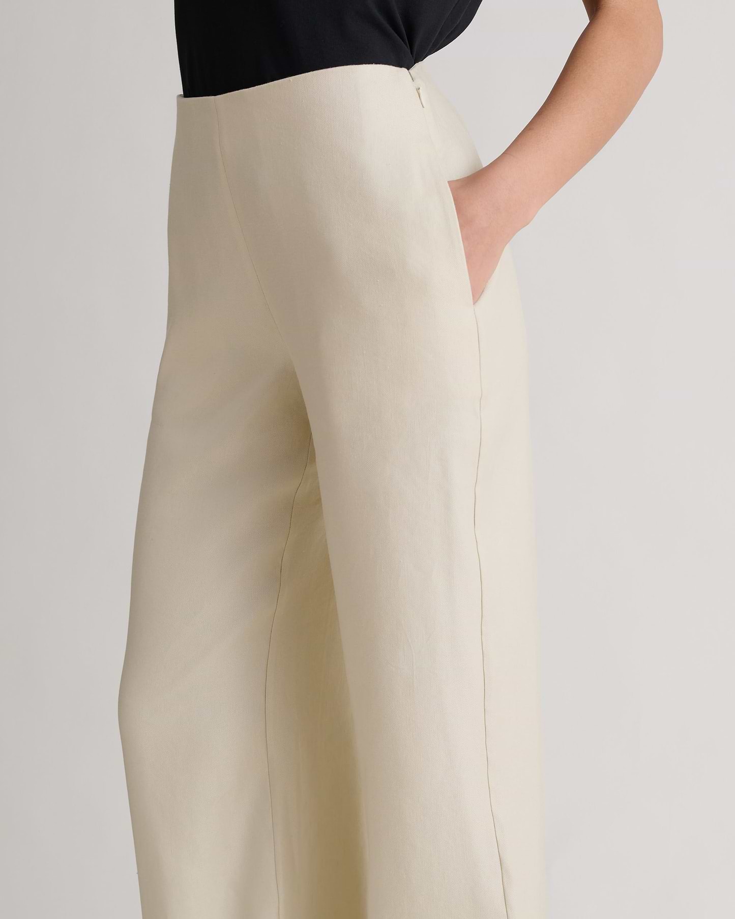 Women's Linen Wide Leg Trouser - Parchment