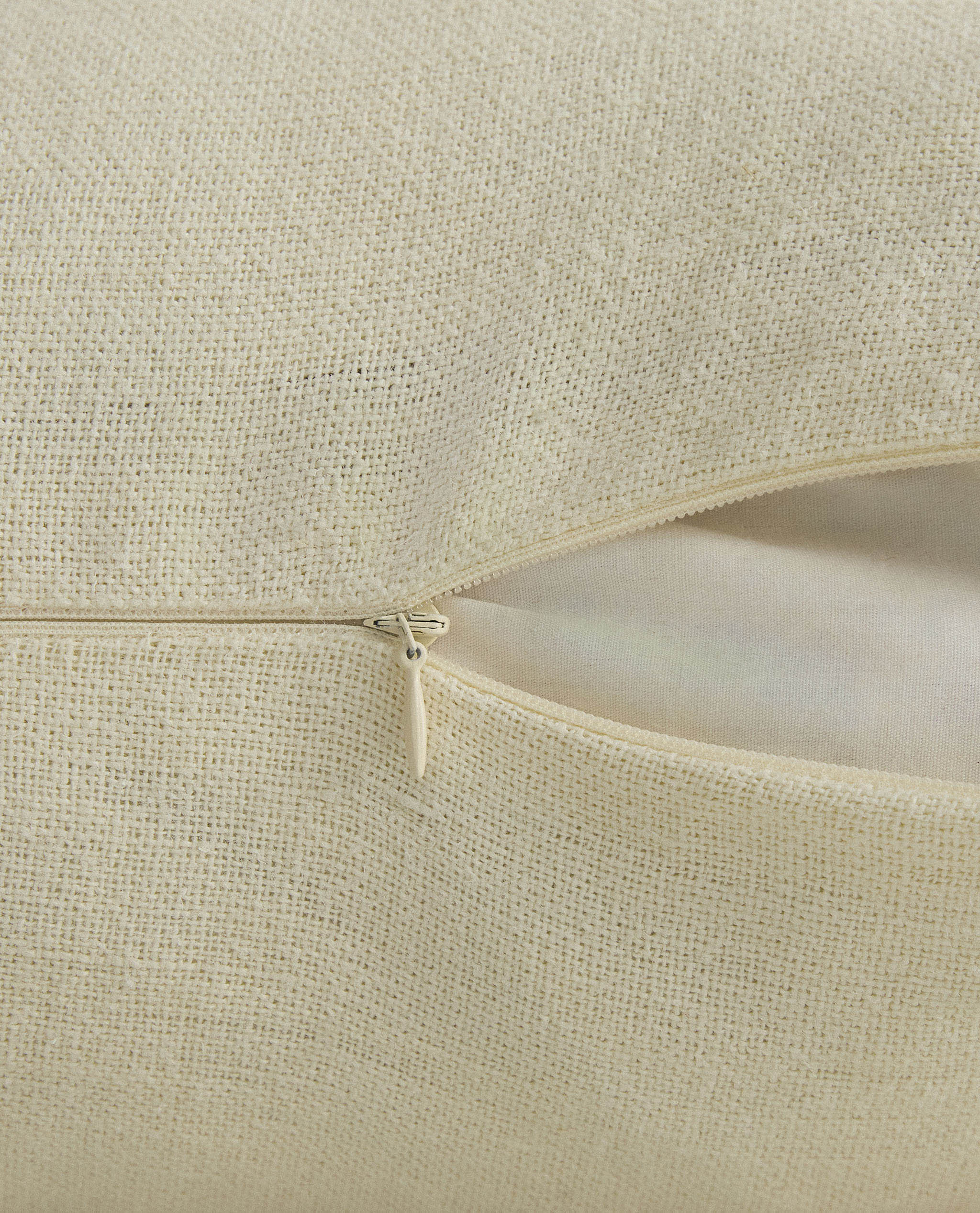 Piped Lumbar Cushion Cover - Alabaster
