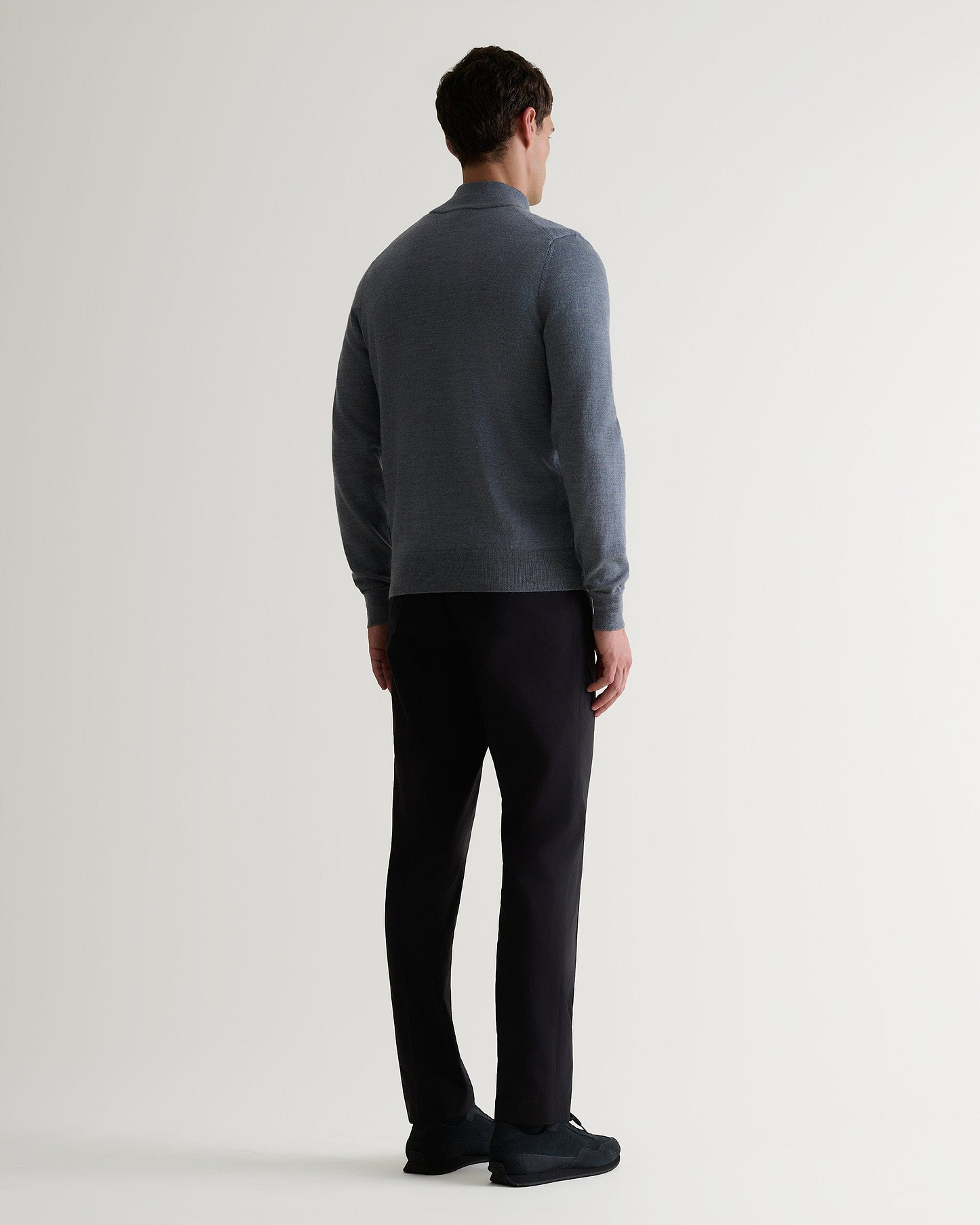 Men's Fine Merino 1/4 Zip Jumper - Grey