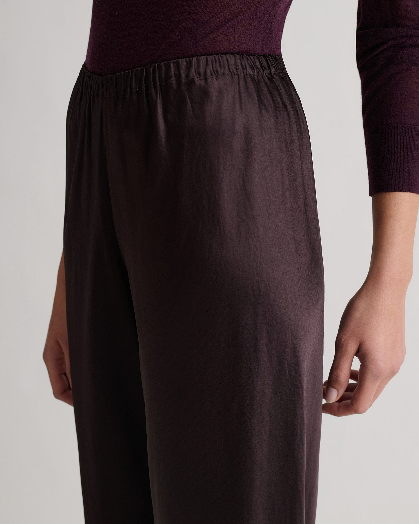 Women's NAIA™ Liquid Satin Bias Trouser - Chocolate