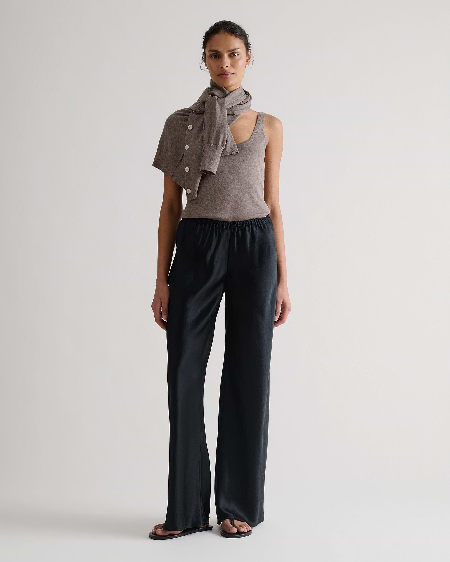Women's NAIA™ Liquid Satin Bias Trouser - Black