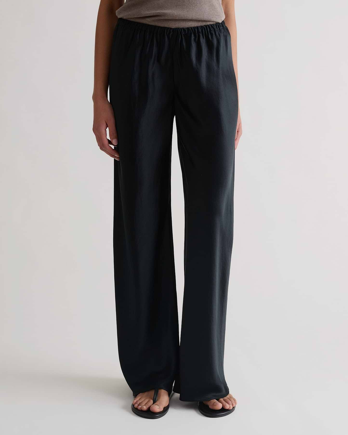 Women's NAIA™ Liquid Satin Bias Trouser - Black