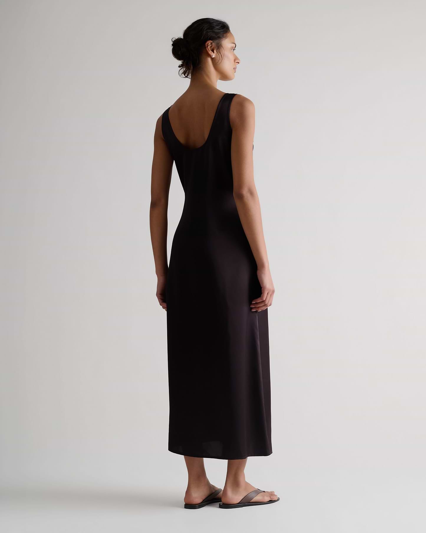 Women's NAIA™ Liquid Satin Sleeveless Dress - Chocolate