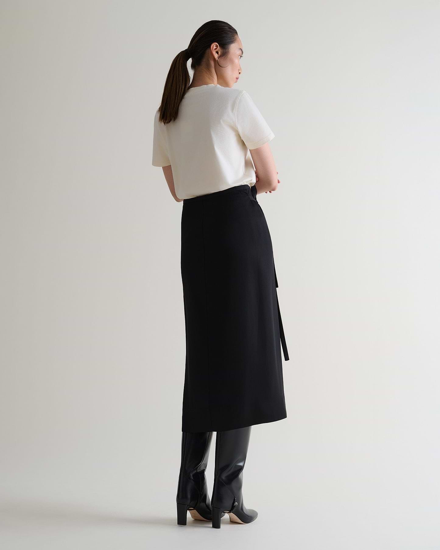 Women's NAIA™ Midi Wrap Skirt - Black