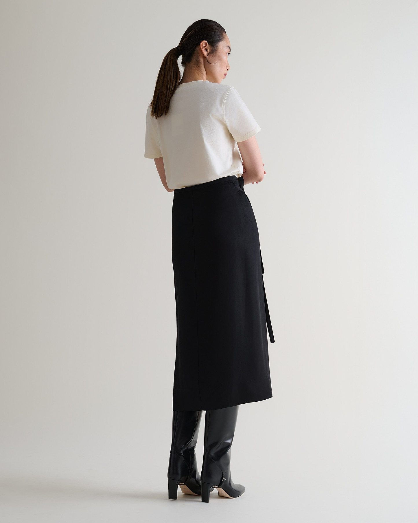 Women's NAIA™ Midi Wrap Skirt - Black
