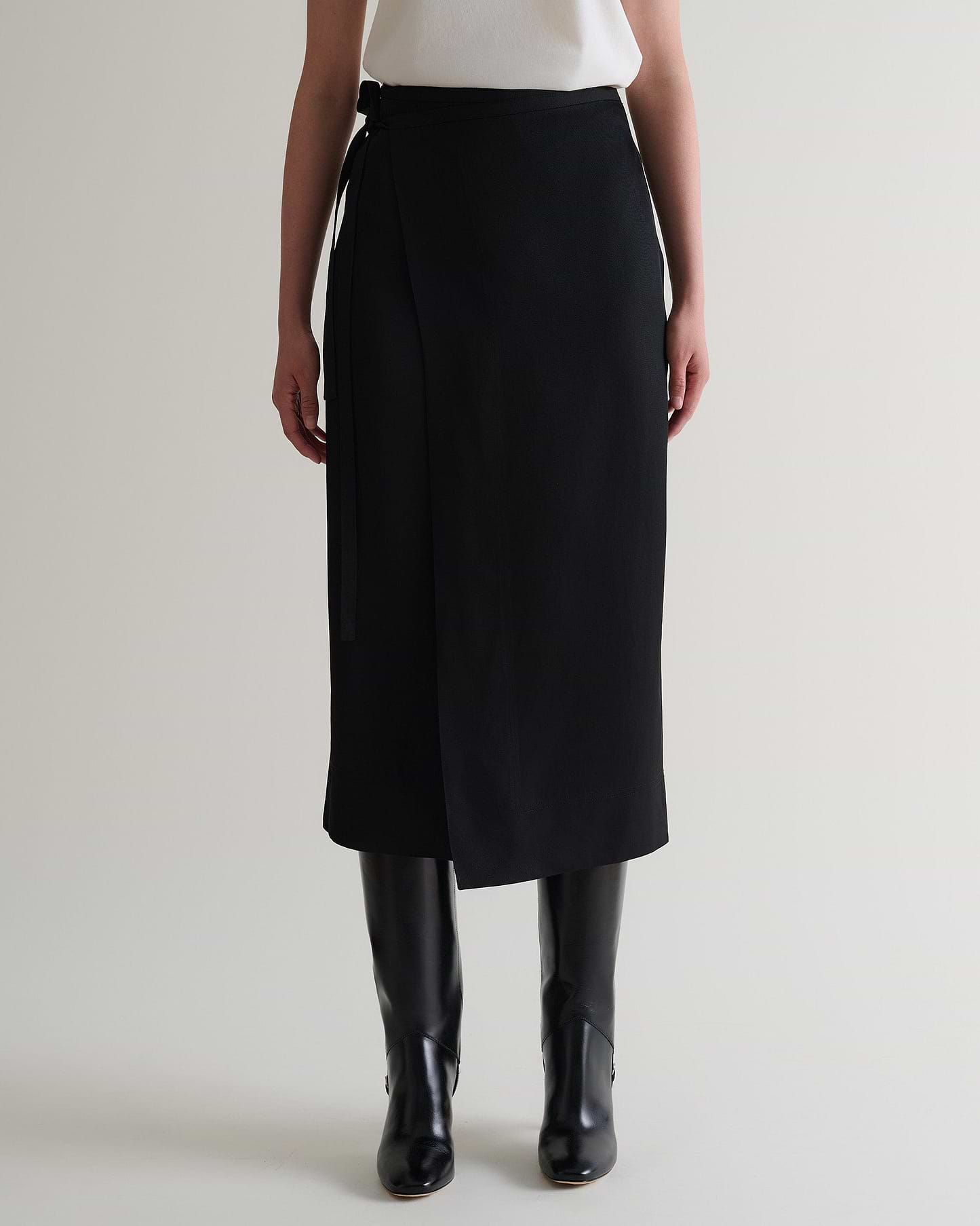 Women's NAIA™ Midi Wrap Skirt - Black