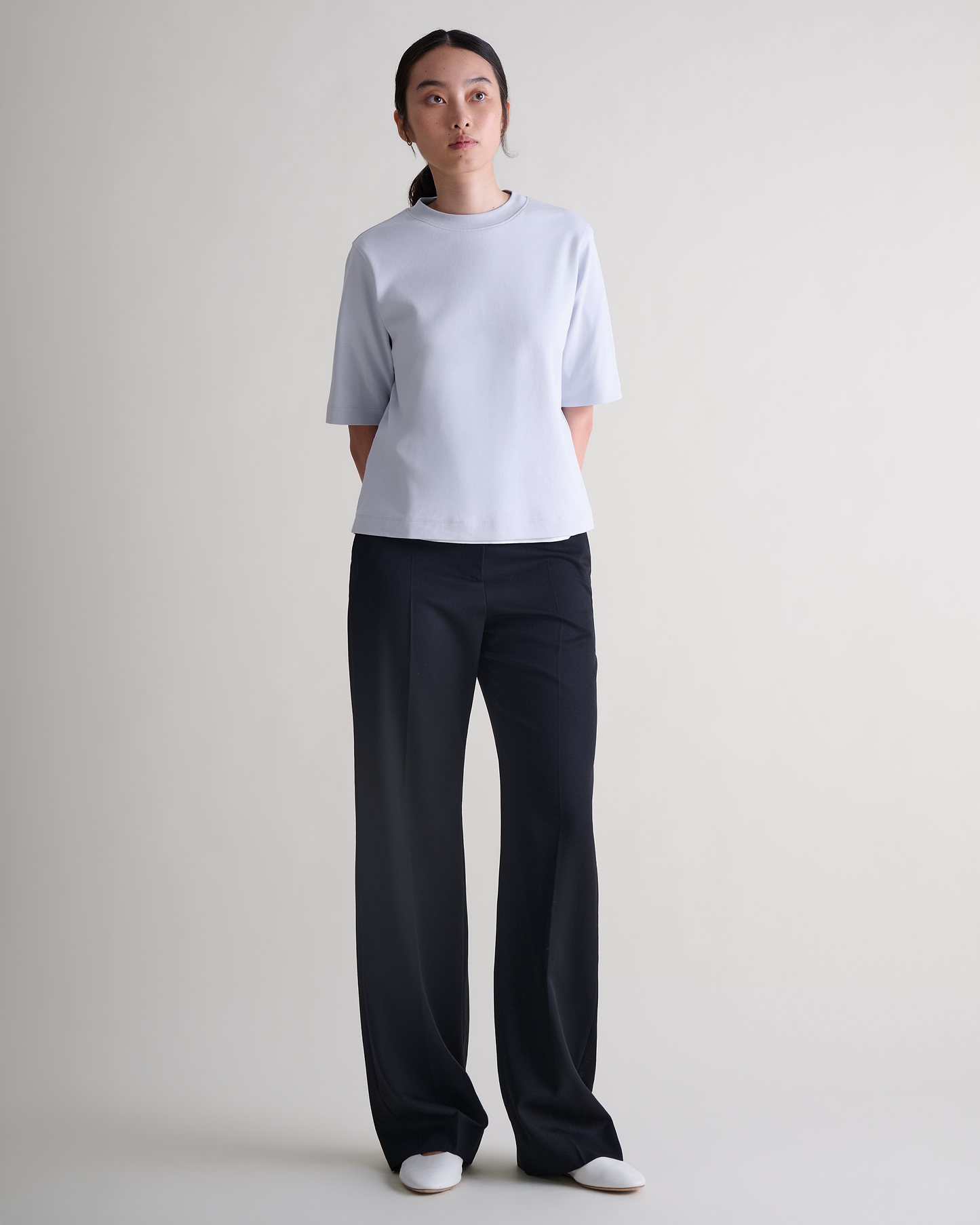 Women's Boxy Cotton T-shirt - Ice Blue