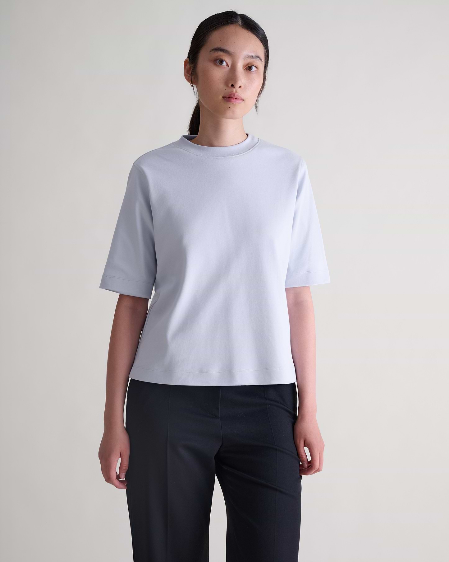 Women's Boxy Cotton T-shirt - Ice Blue