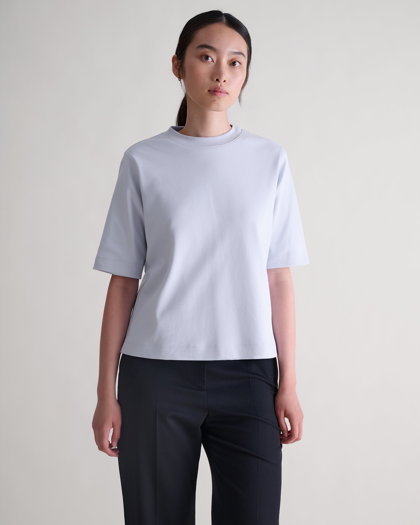 Women's Boxy Cotton T-shirt - Ice Blue