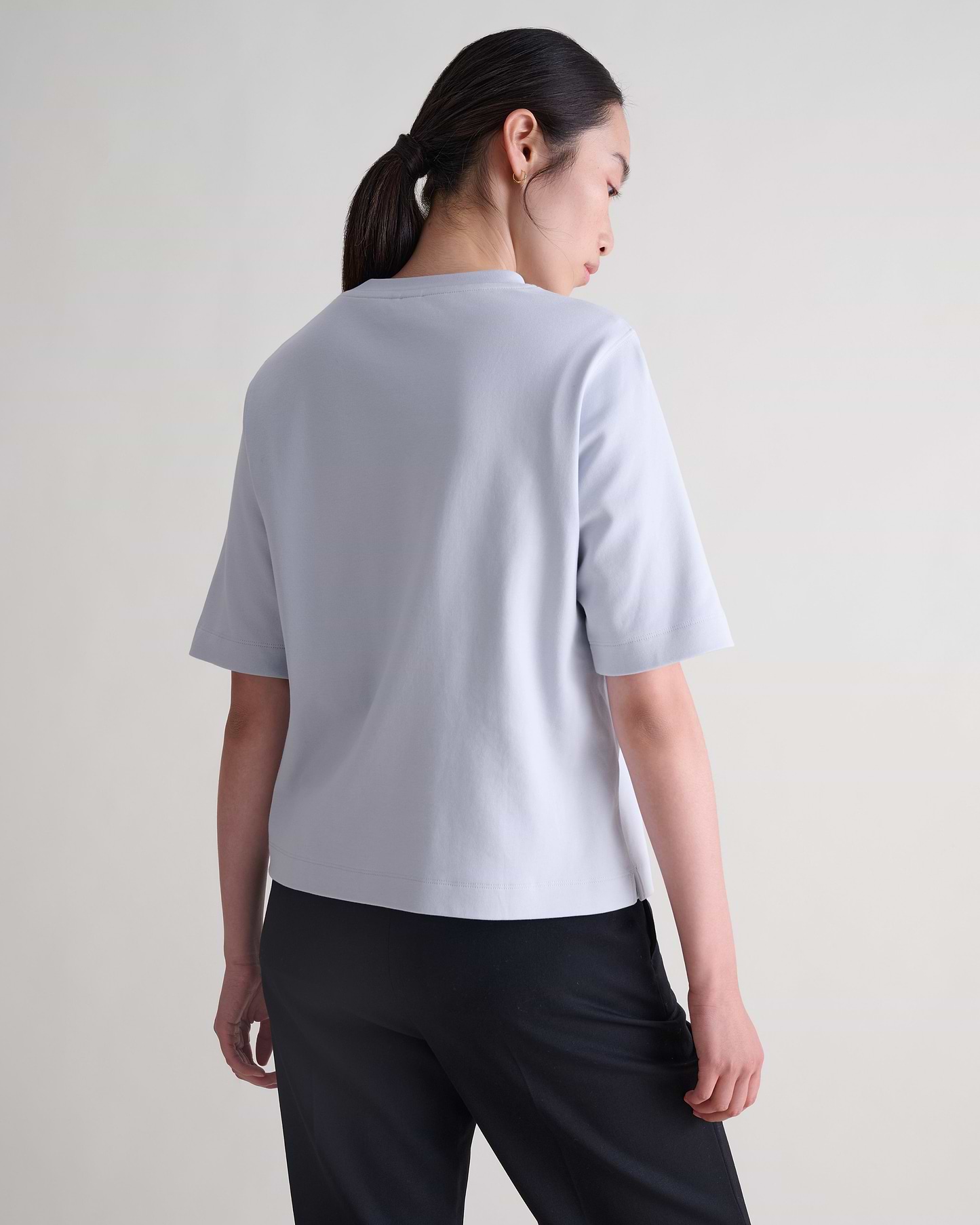 Women's Boxy Cotton T-shirt - Ice Blue