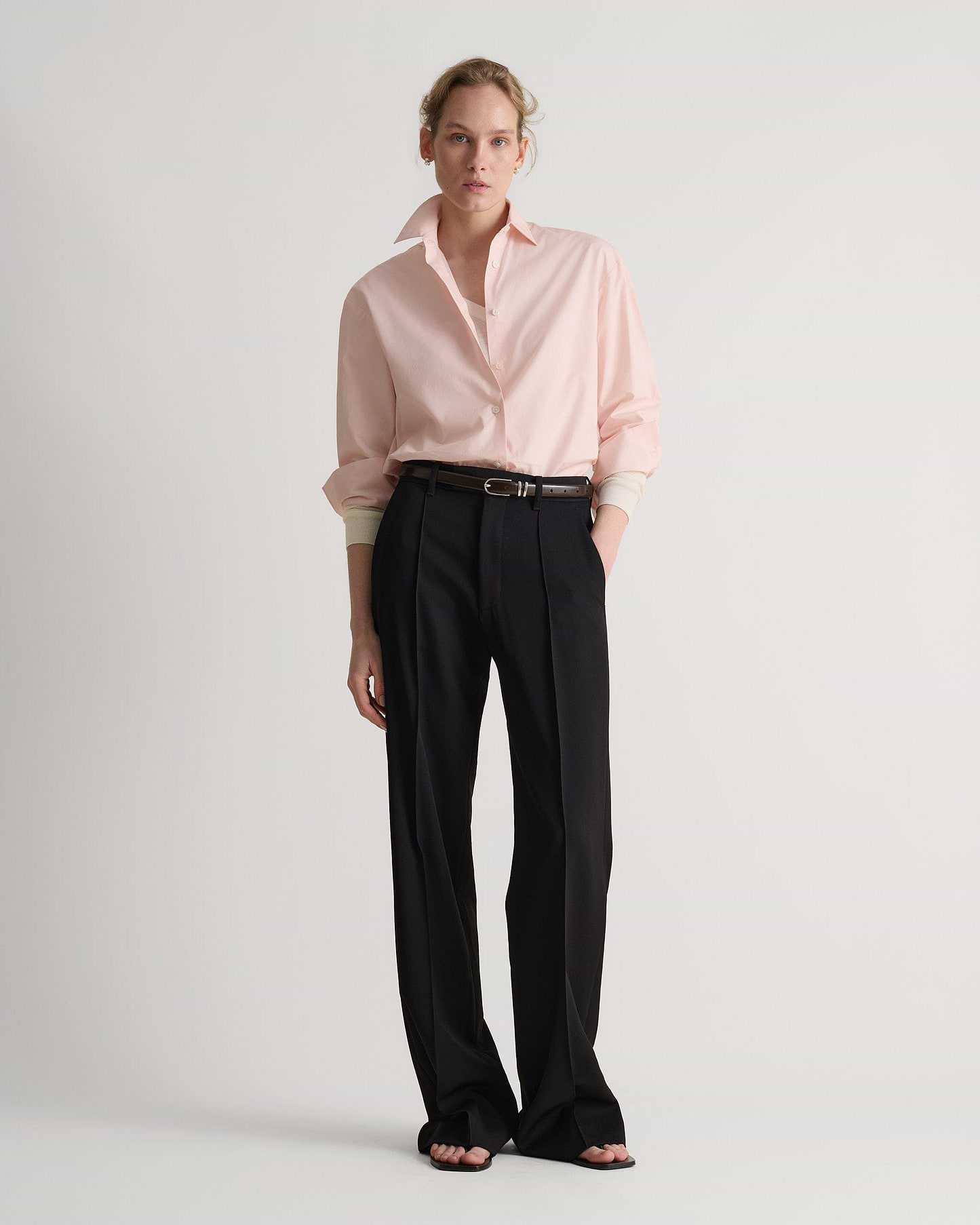 Organic Cotton Oversized Poplin Shirt - Pink
