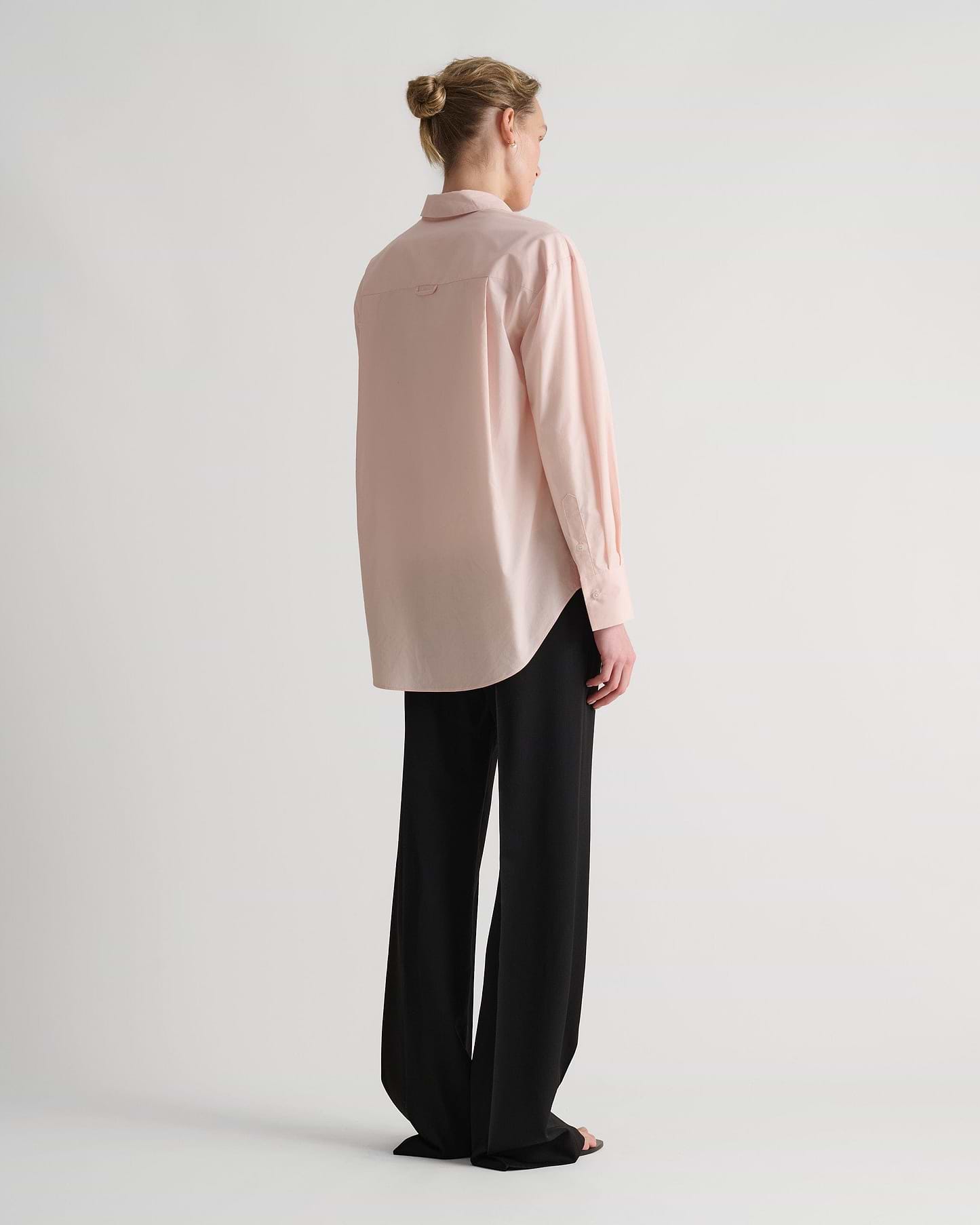 Organic Cotton Oversized Poplin Shirt - Pink
