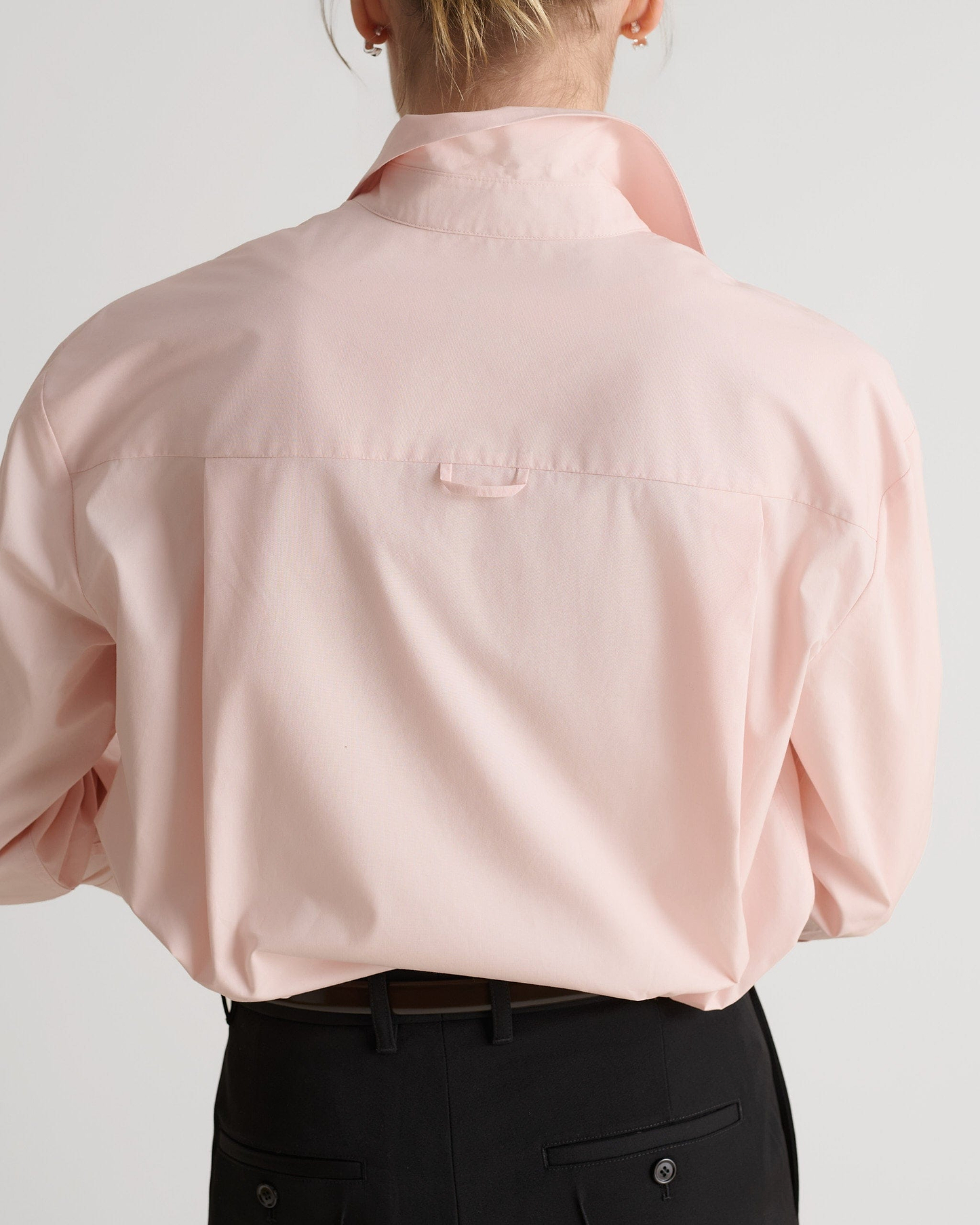 Organic Cotton Oversized Poplin Shirt - Pink