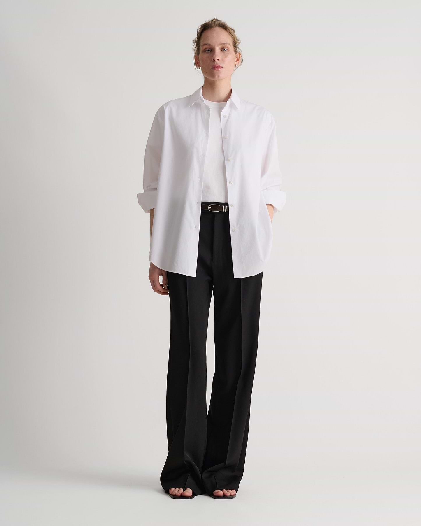 Organic Cotton Oversized Poplin Shirt - White