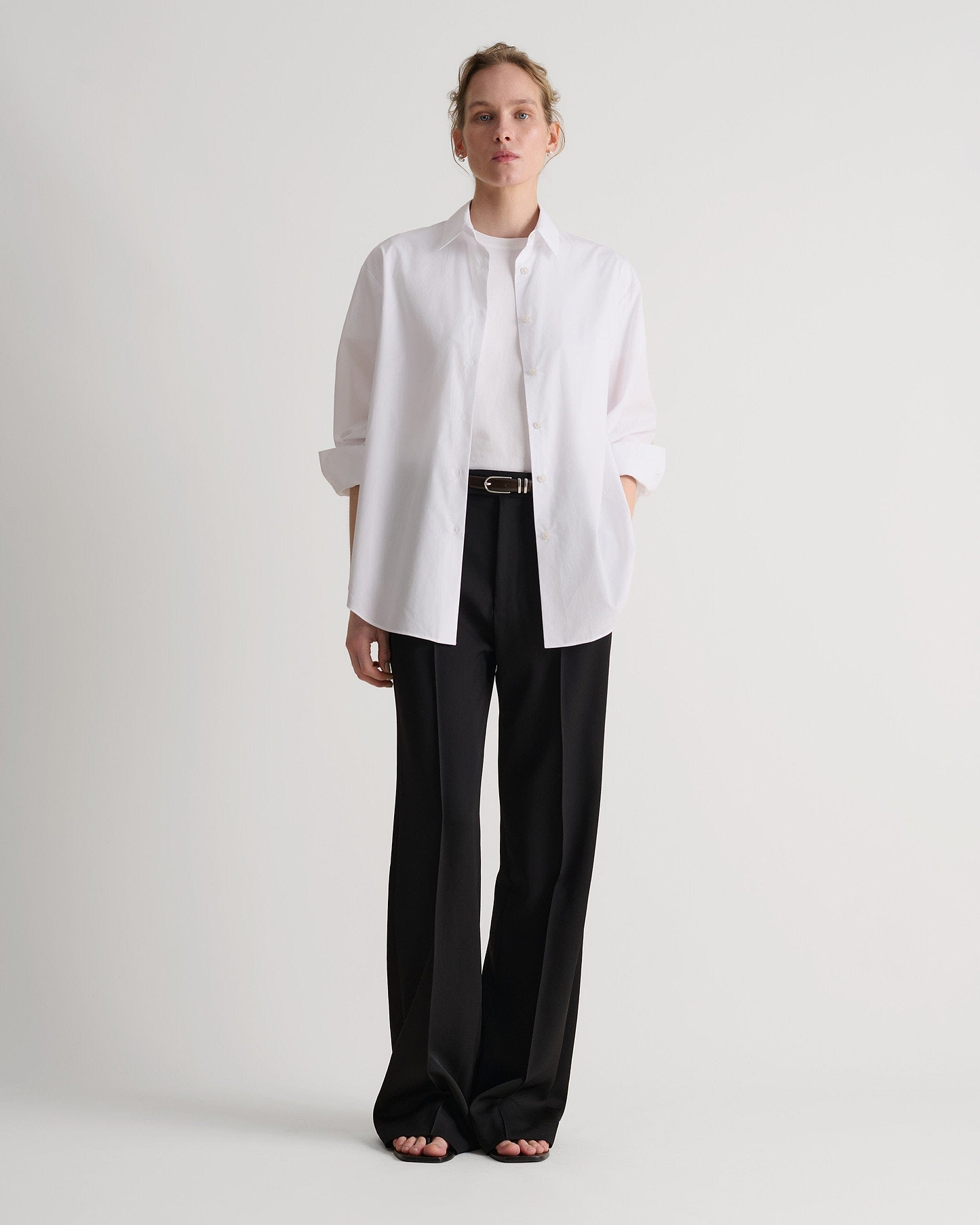 Organic Cotton Oversized Poplin Shirt - White