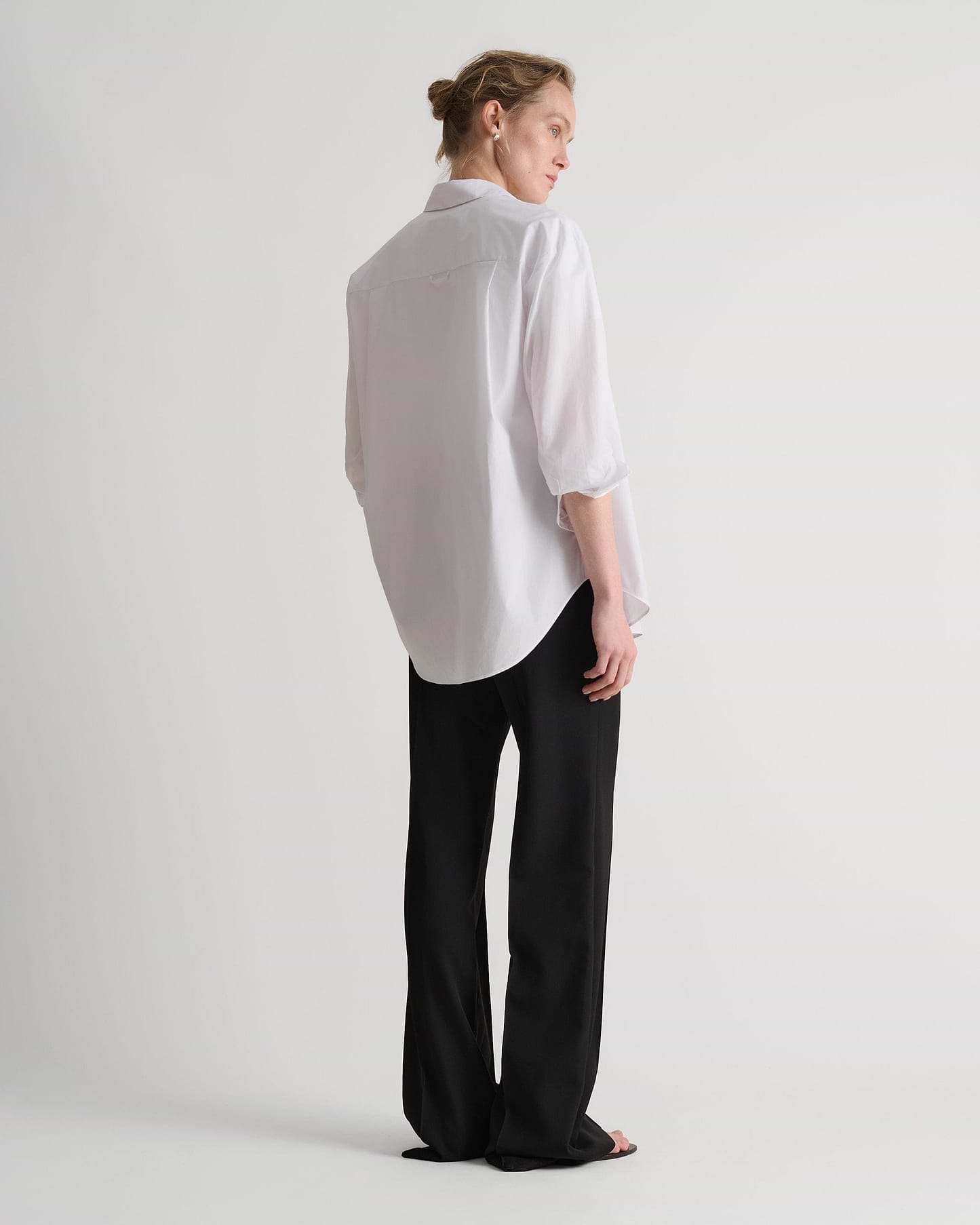 Organic Cotton Oversized Poplin Shirt - White