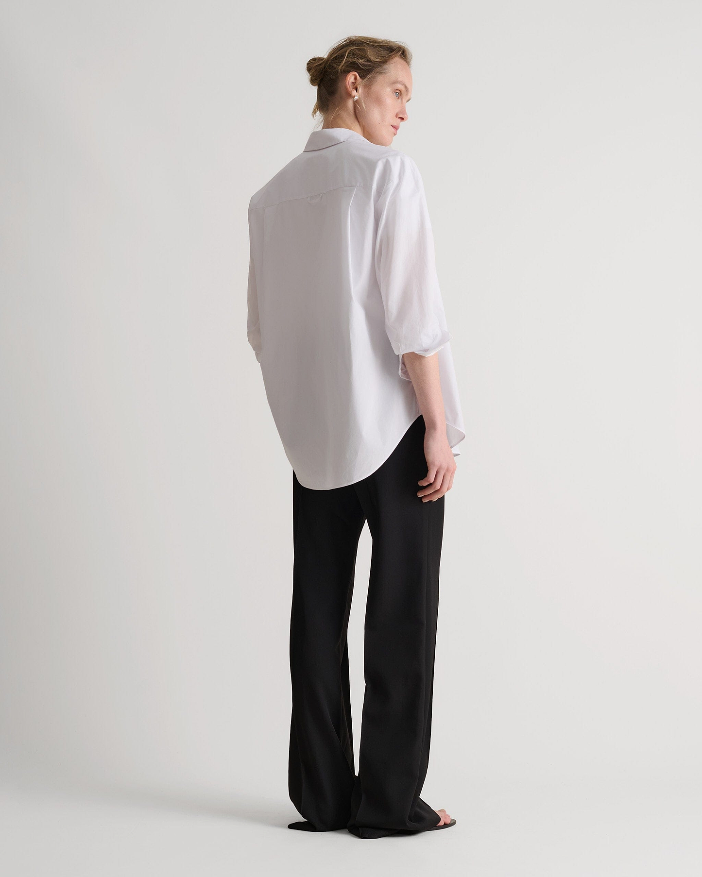 Organic Cotton Oversized Poplin Shirt - White