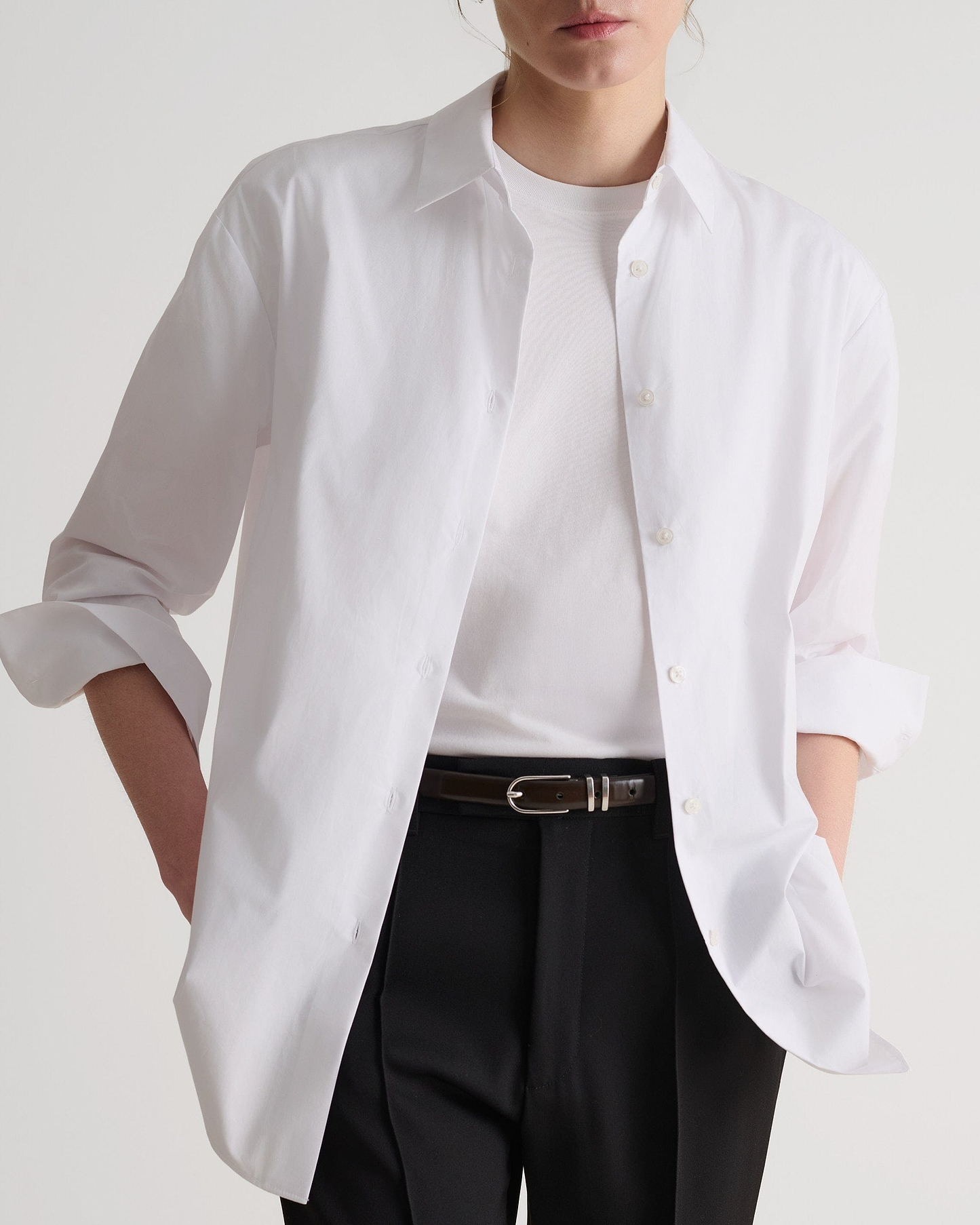 Organic Cotton Oversized Poplin Shirt - White