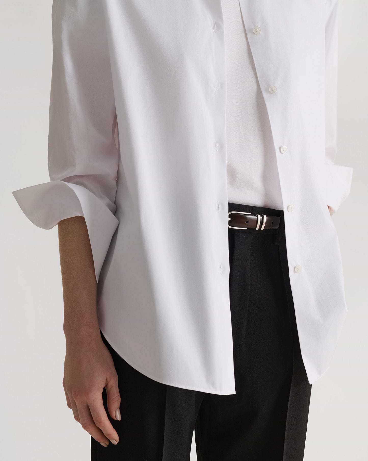 Organic Cotton Oversized Poplin Shirt - White
