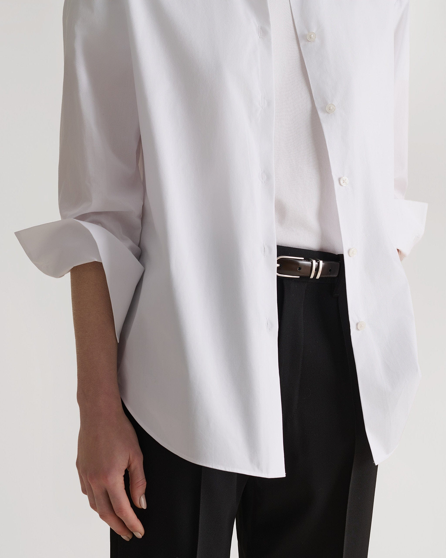 Organic Cotton Oversized Poplin Shirt - White